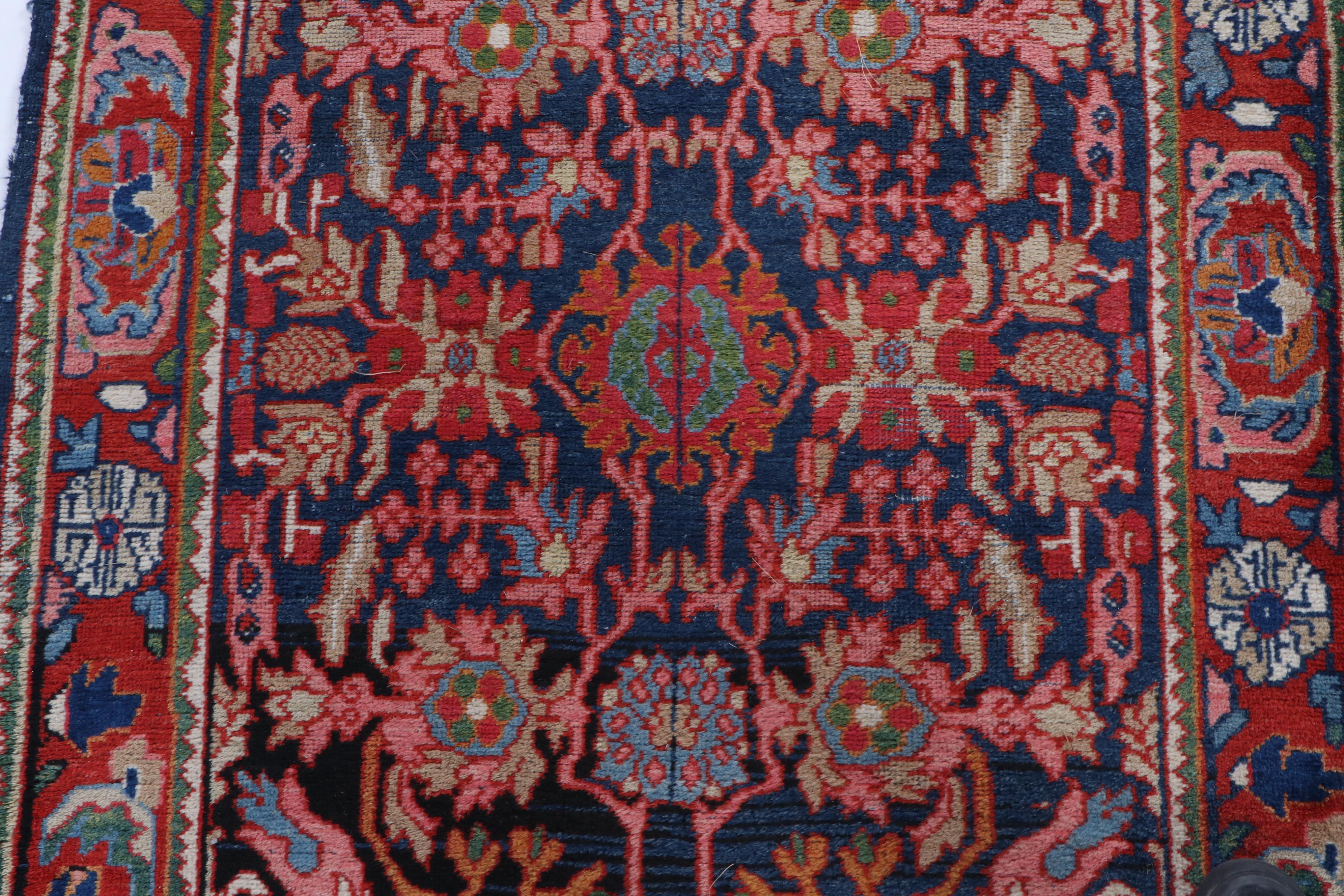 Hand-Knotted Persian Kurdish Bijar Wool Palace Sized Runner