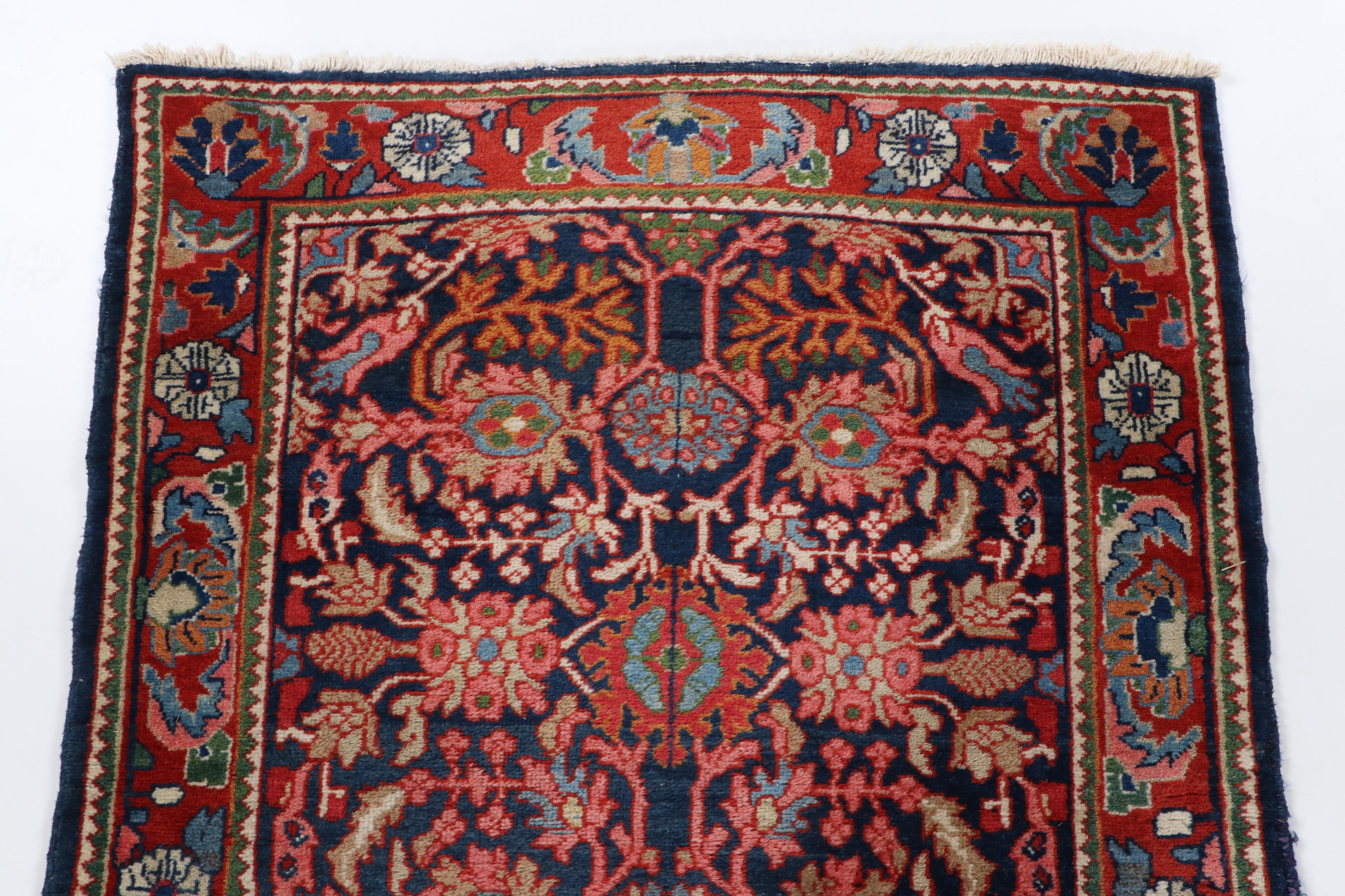 Hand-Knotted Persian Kurdish Bijar Wool Palace Sized Runner