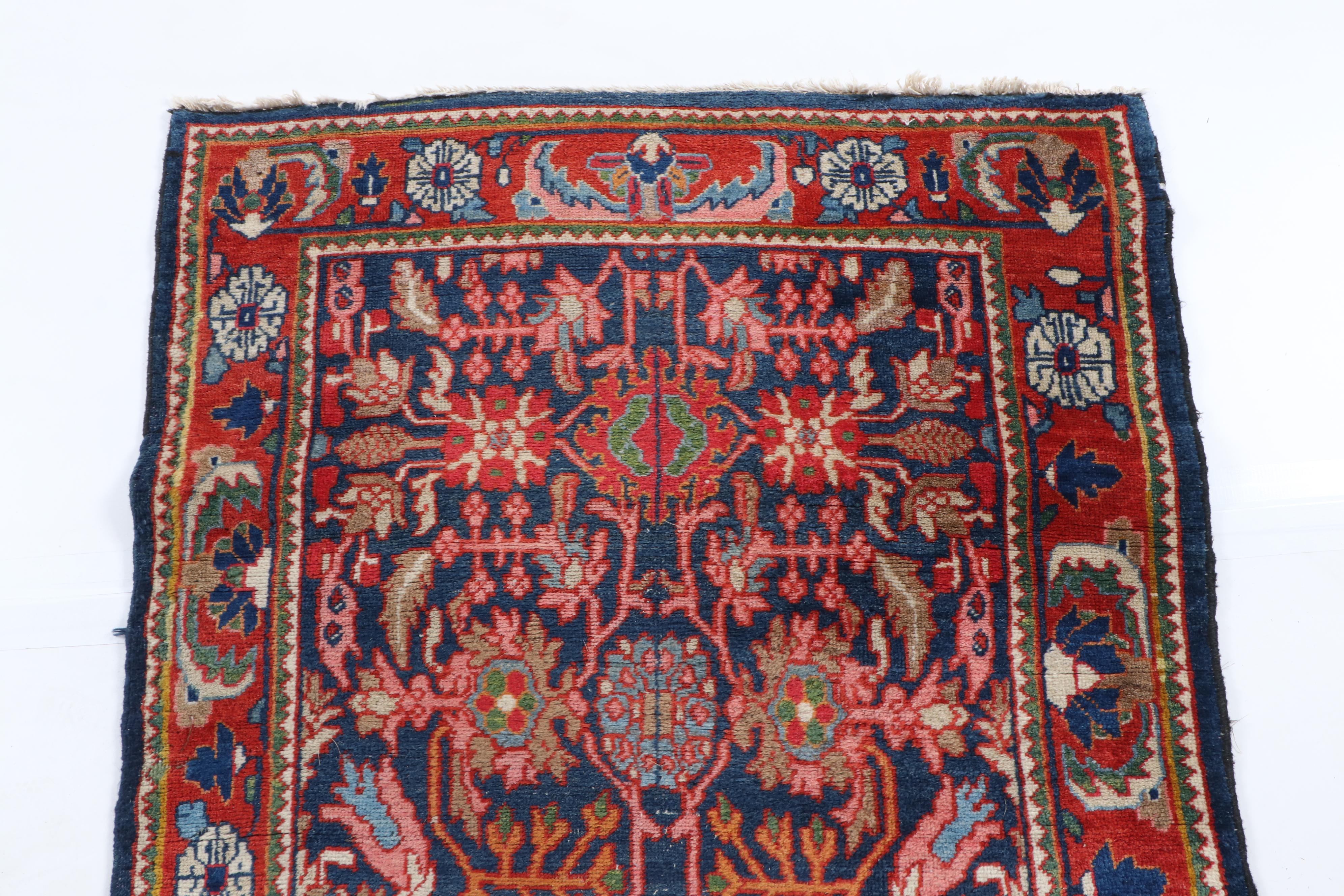Hand-Knotted Persian Kurdish Bijar Wool Palace Sized Runner