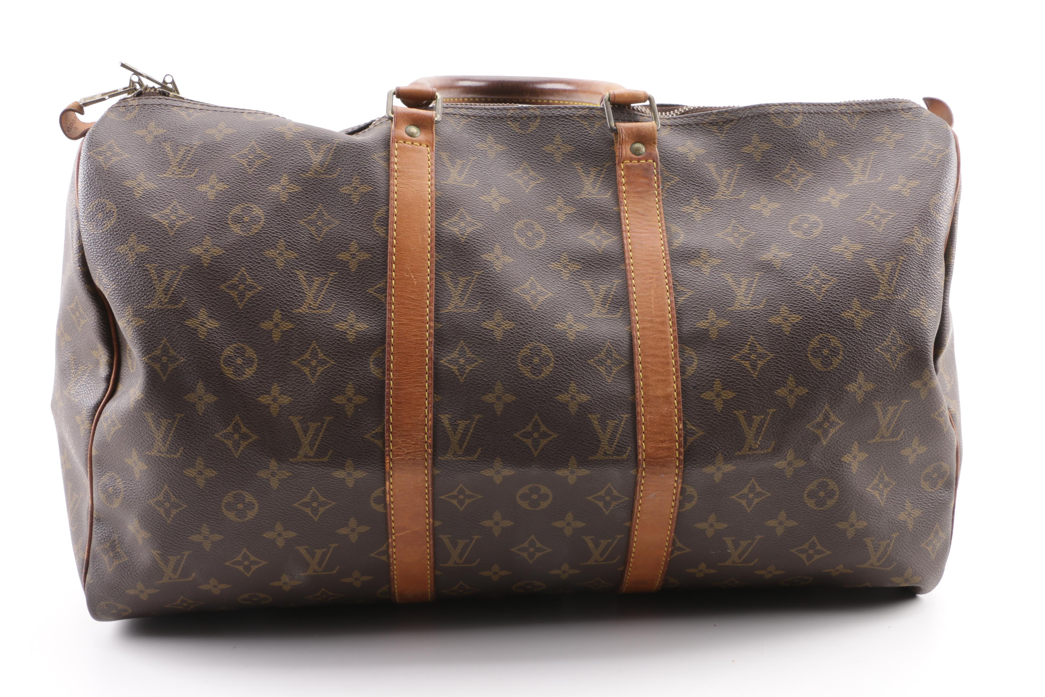 1990 Vintage Louis Vuitton Paris Monogram Canvas Keepall Duffle