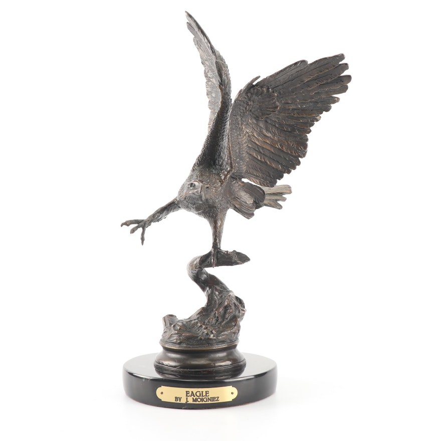 Bronze Sculpture after Jules Moigniez "Eagle"