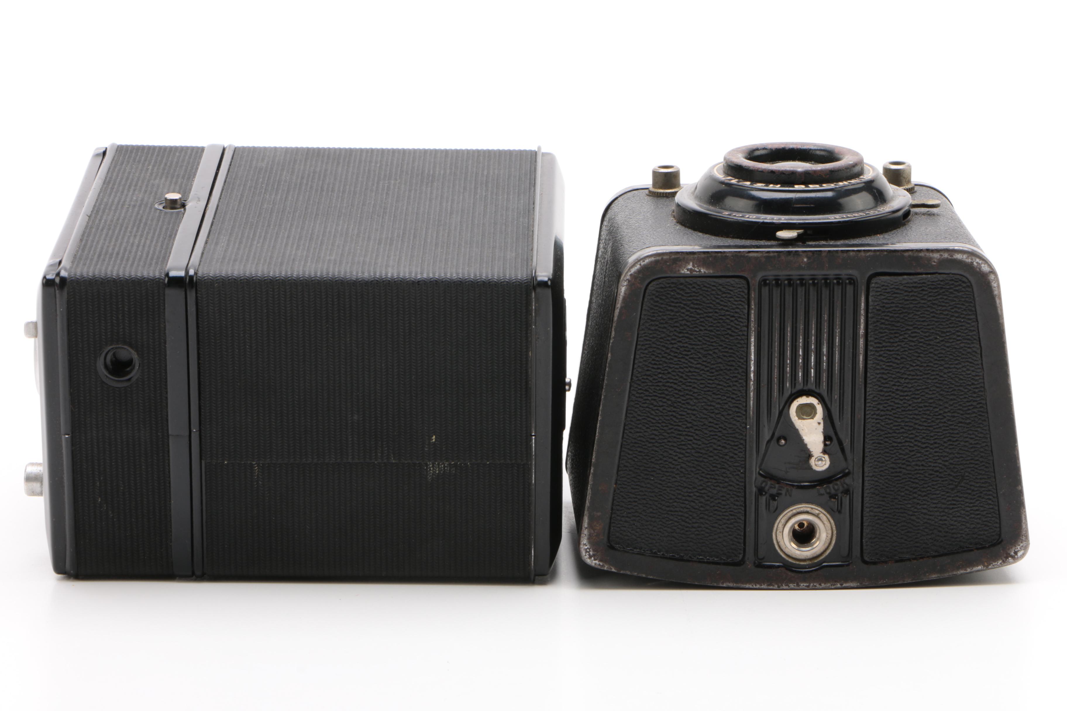 Kodak Brownie Flash Six-20 and Wardette 120 Box Cameras with Promaster Lens