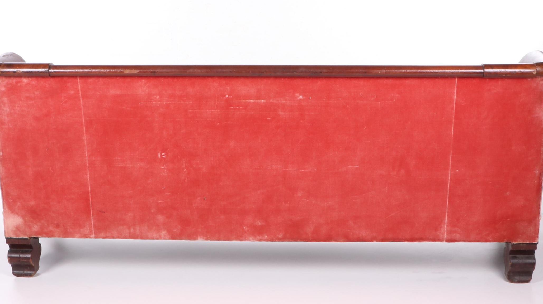 American Empire Mahogany Frame Upholstered Sofa, Mid-19th Century