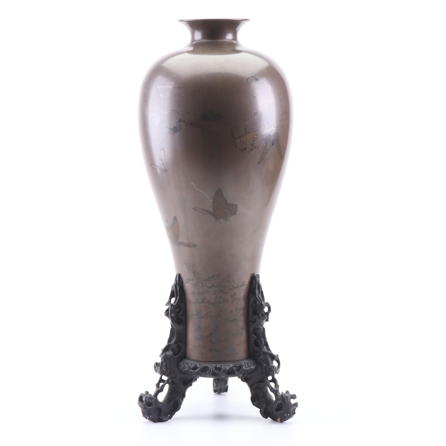 Fuzhou Bodiless Lacquerware Vase with Stand