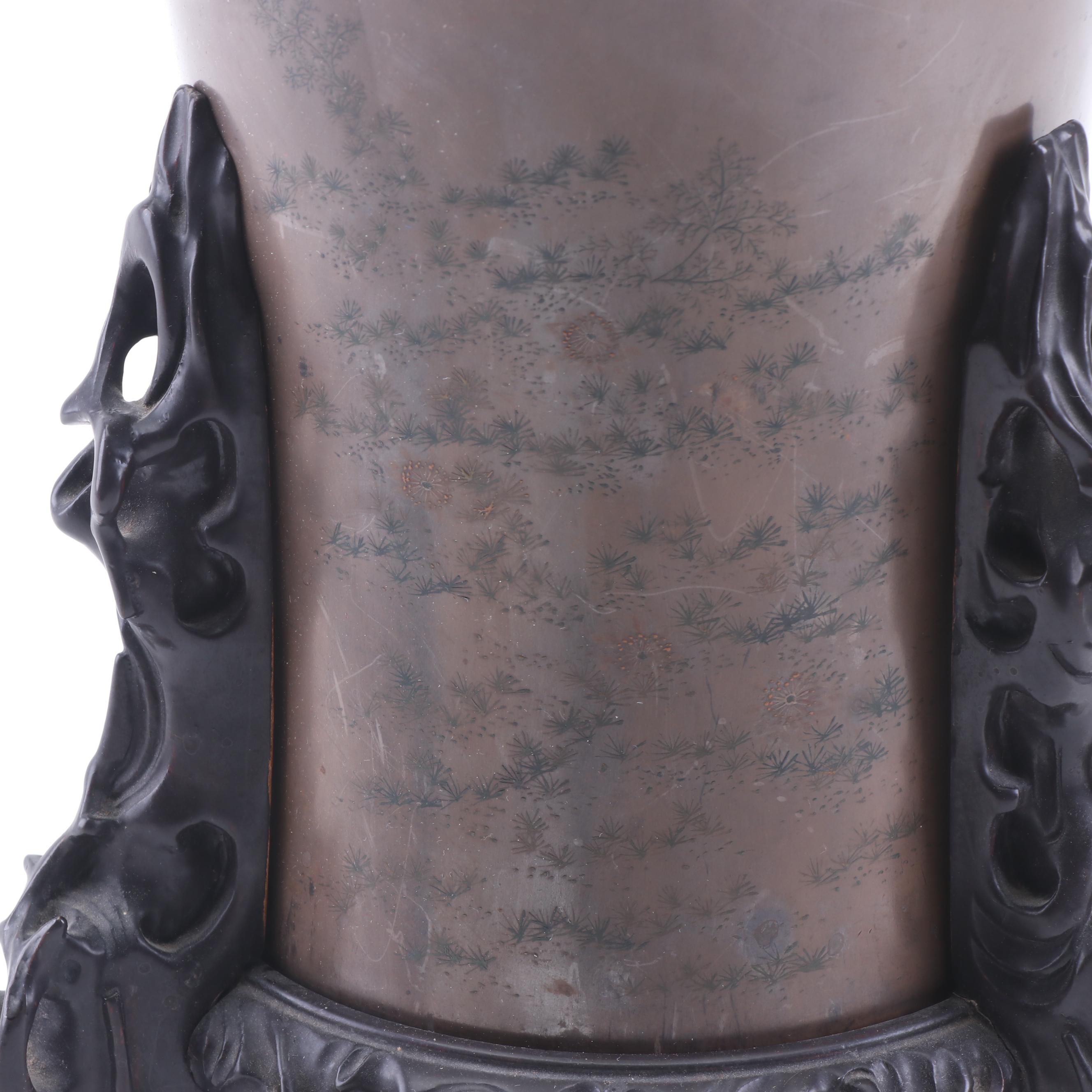 Fuzhou Bodiless Lacquerware Vase with Stand