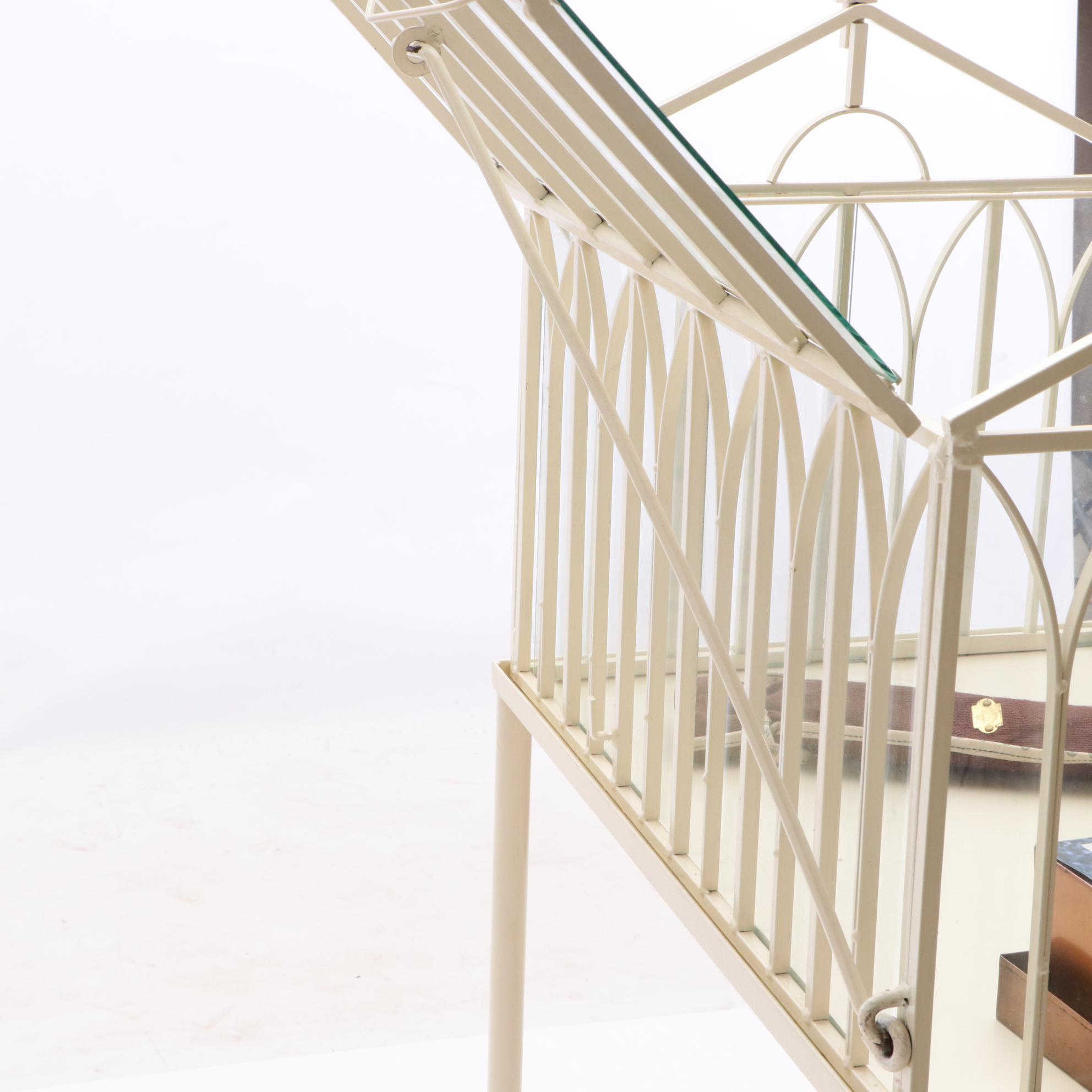 Large Metal and Glass Terrarium Greenhouse Planter, Tool Kit and Herbs Kit