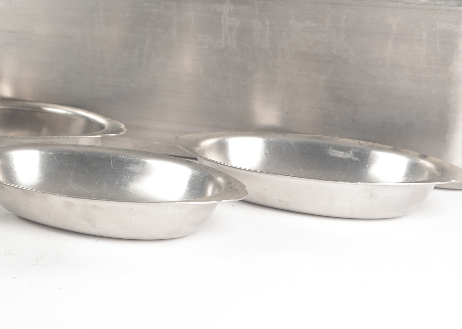 Bain Marie Stainless Steel Steam Pans with Edward Don & Co. Butter Dishes