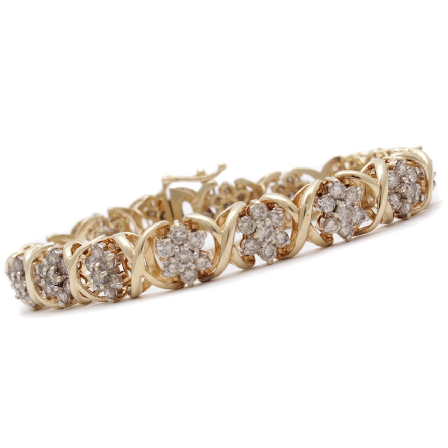 10K Yellow Gold 6.00 CTW Diamond Bracelet