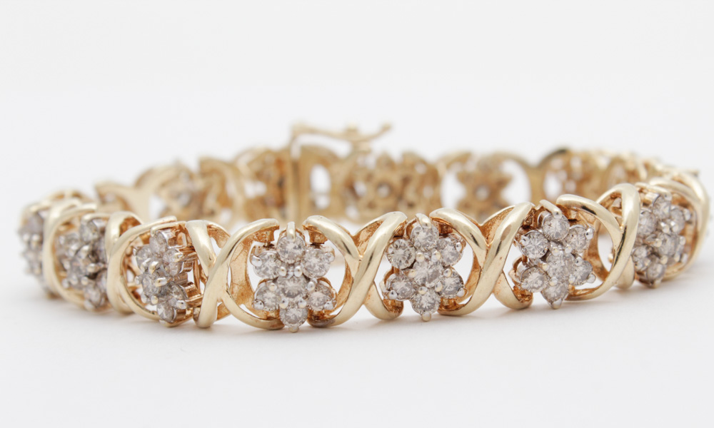 10K Yellow Gold 6.00 CTW Diamond Bracelet