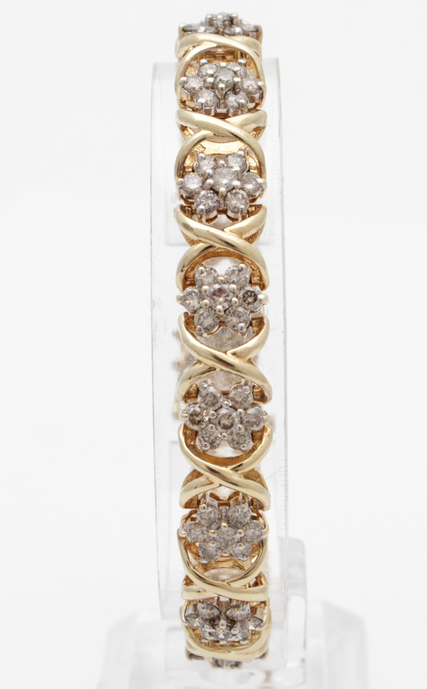 10K Yellow Gold 6.00 CTW Diamond Bracelet