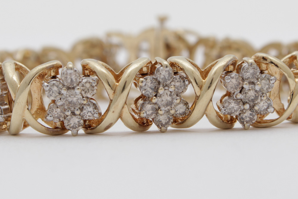 10K Yellow Gold 6.00 CTW Diamond Bracelet