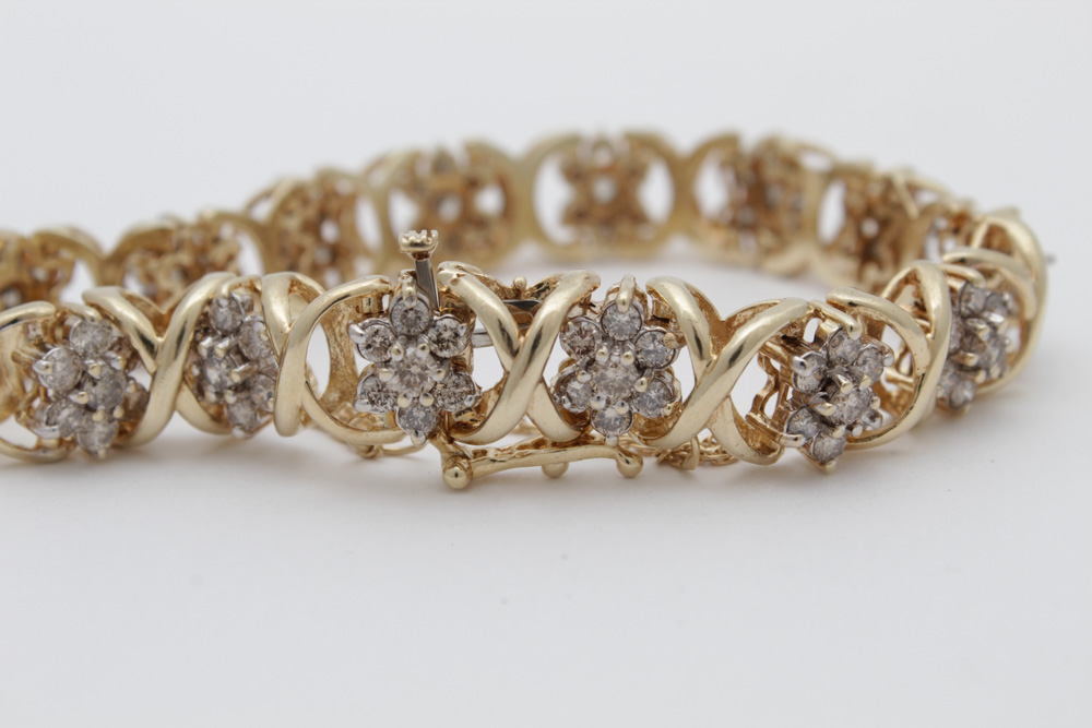 10K Yellow Gold 6.00 CTW Diamond Bracelet
