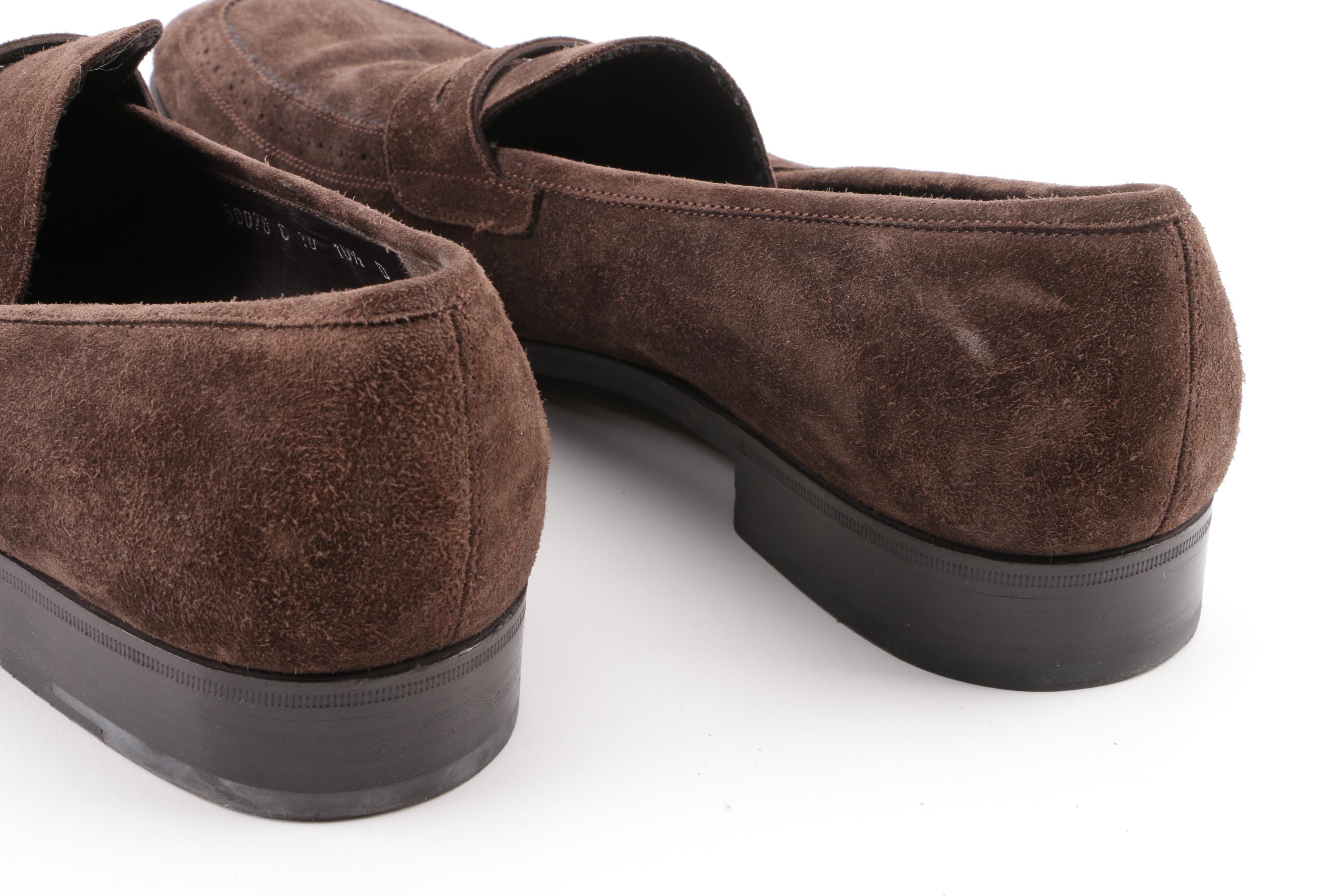 Men's Prada and Salvatore Ferragamo Leather and Suede Penny Loafers