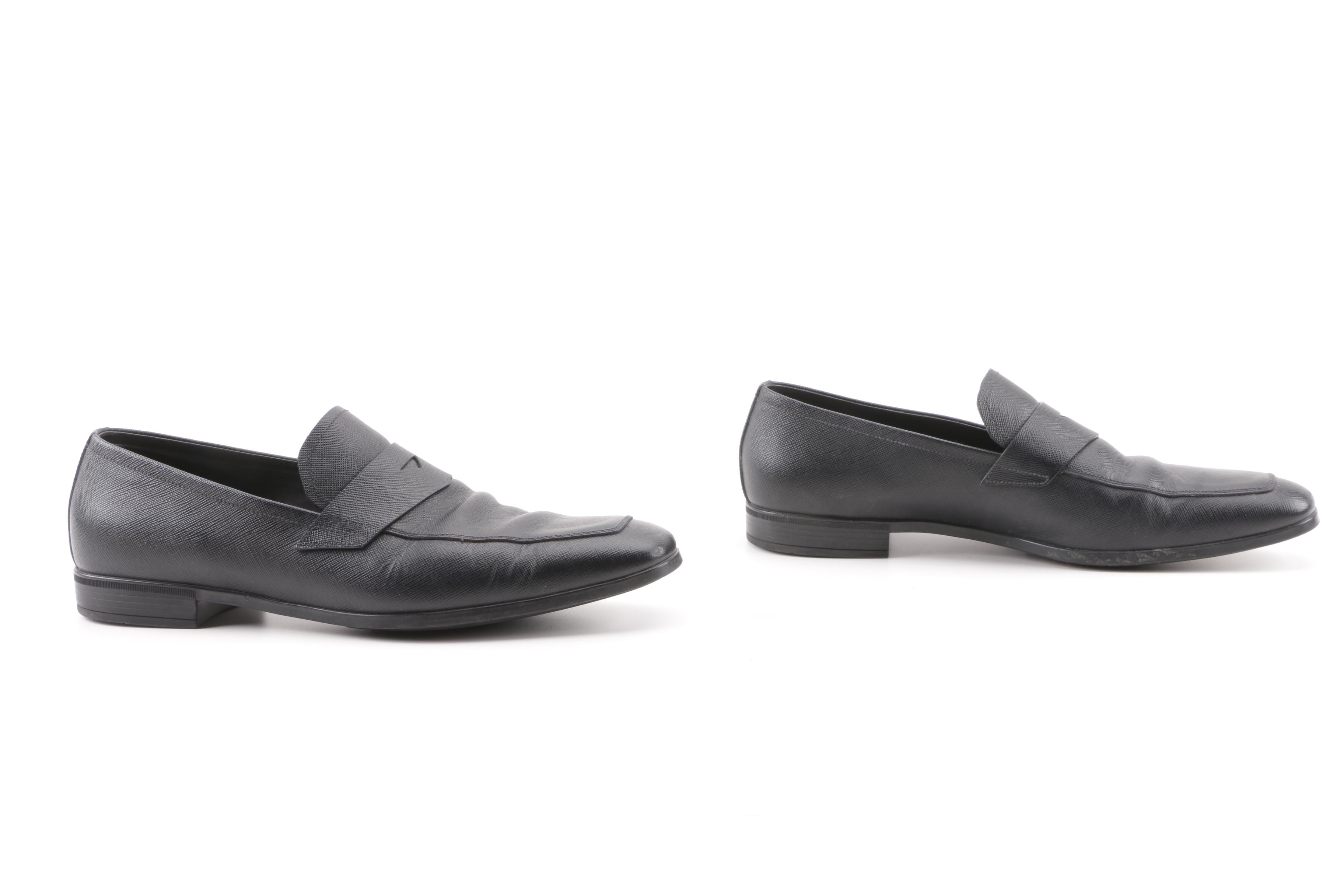 Men's Prada and Salvatore Ferragamo Leather and Suede Penny Loafers