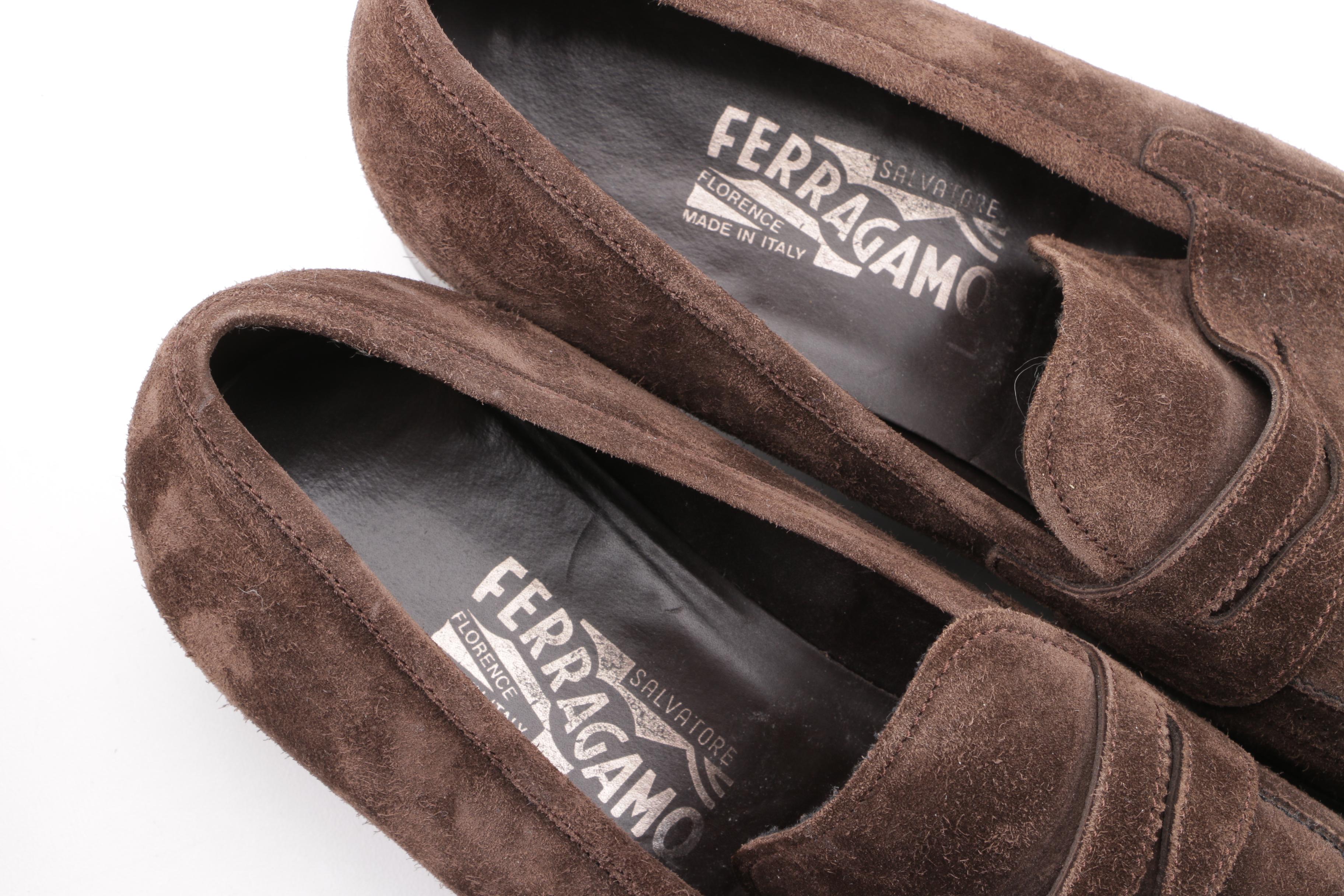 Men's Prada and Salvatore Ferragamo Leather and Suede Penny Loafers