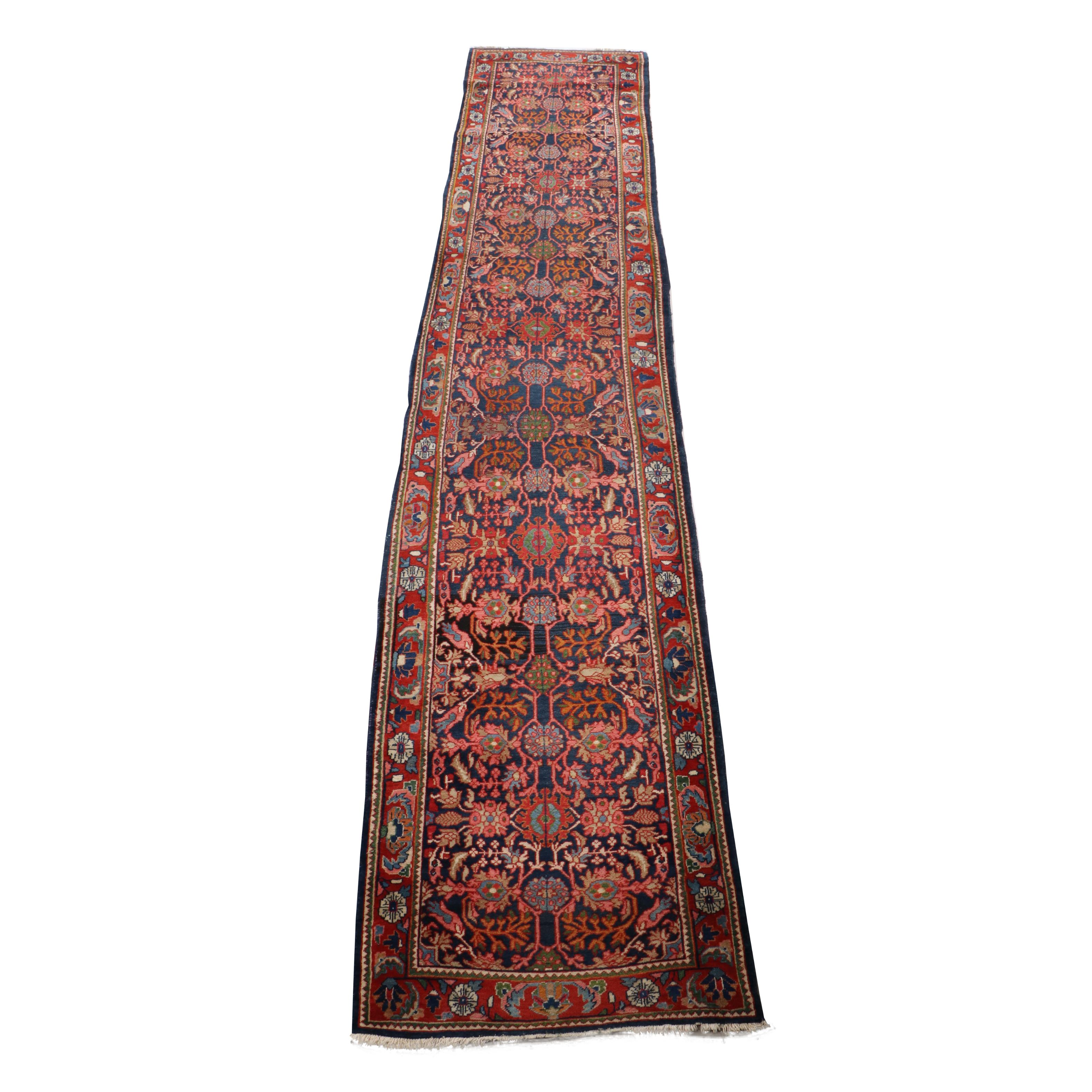 Hand-Knotted Persian Kurdish Bijar Wool Palace Sized Runner