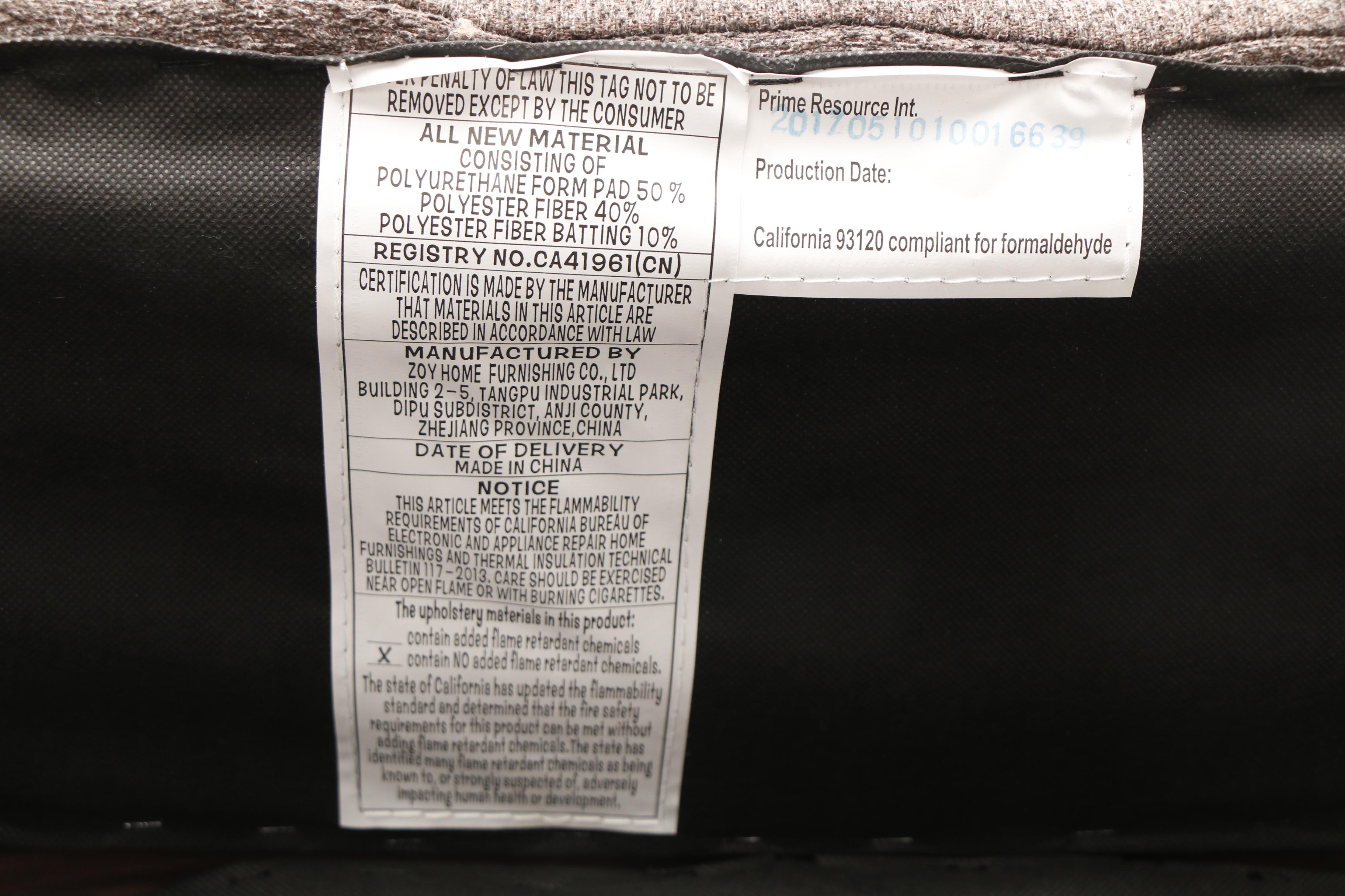 Contemporary Upholstered Five-Piece Sectional Sofa by Zoy Home Furnishing Co.