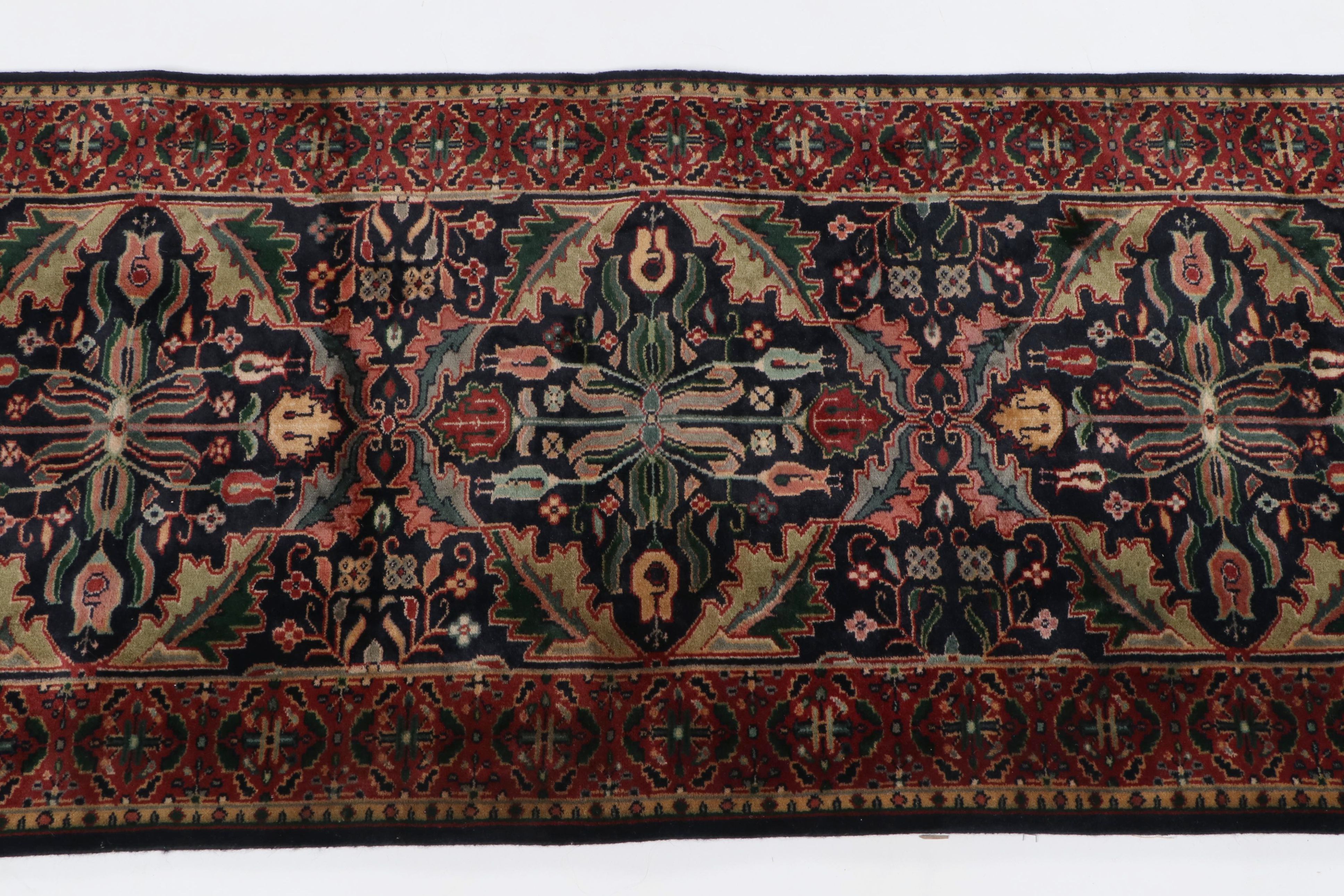 Hand-Knotted Indo-Persian Wool Runner