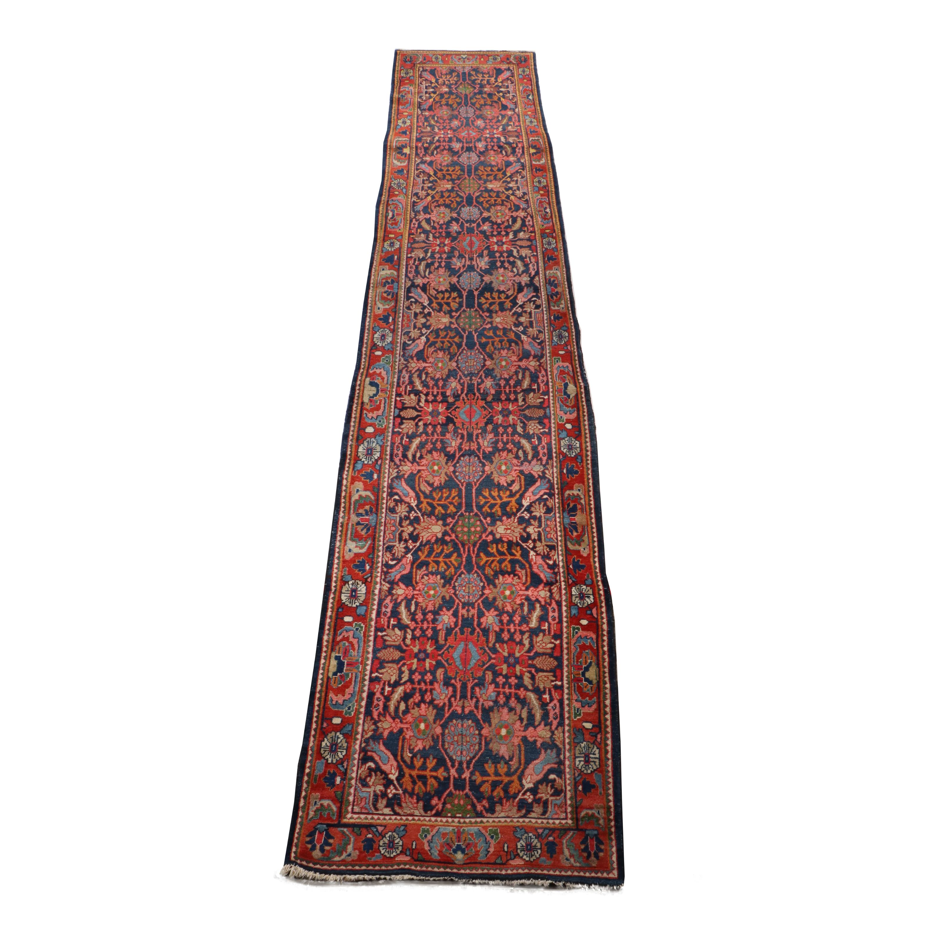 Hand-Knotted Persian Kurdish Bijar Wool Runner