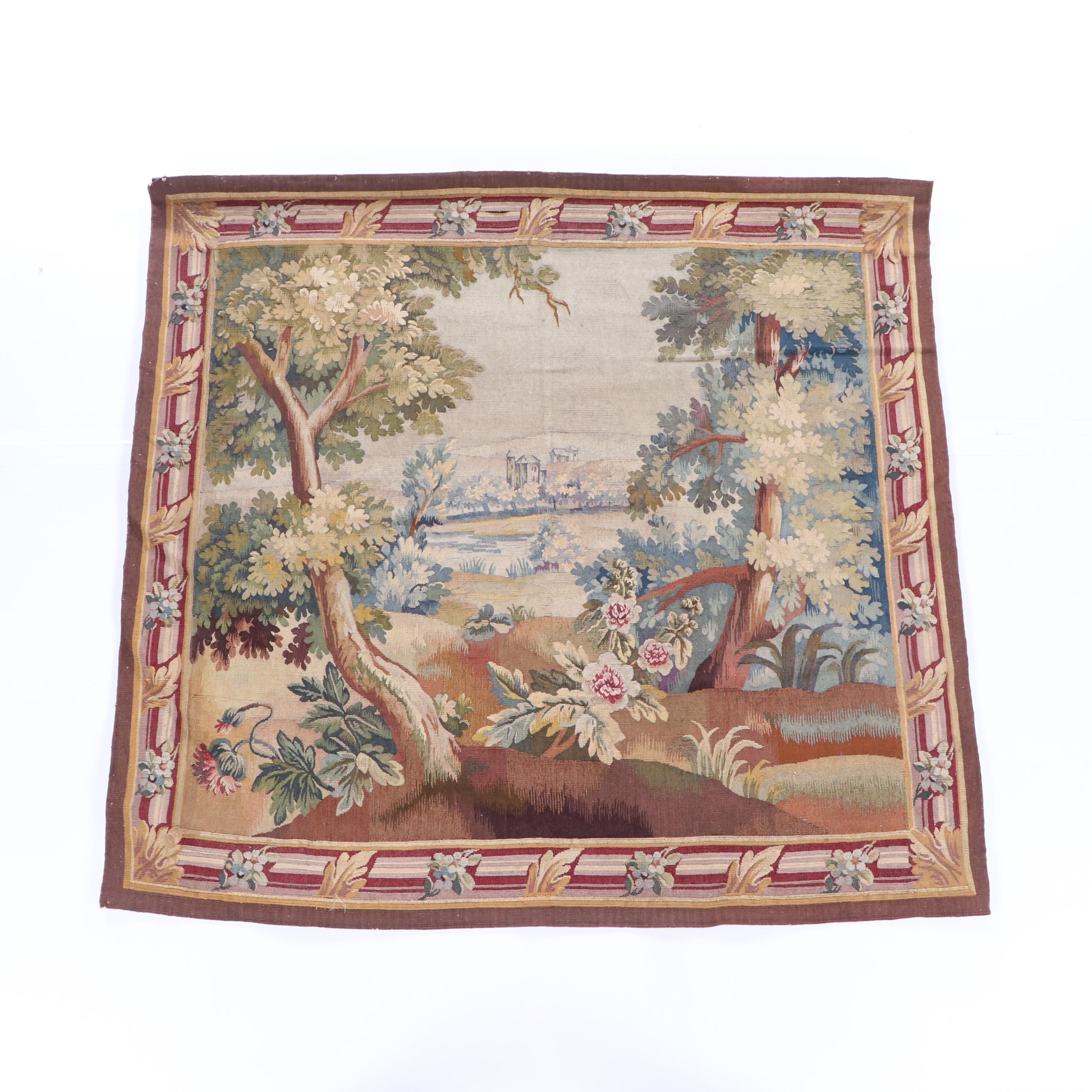 Belgian Landscape Tapestry, 20th Century