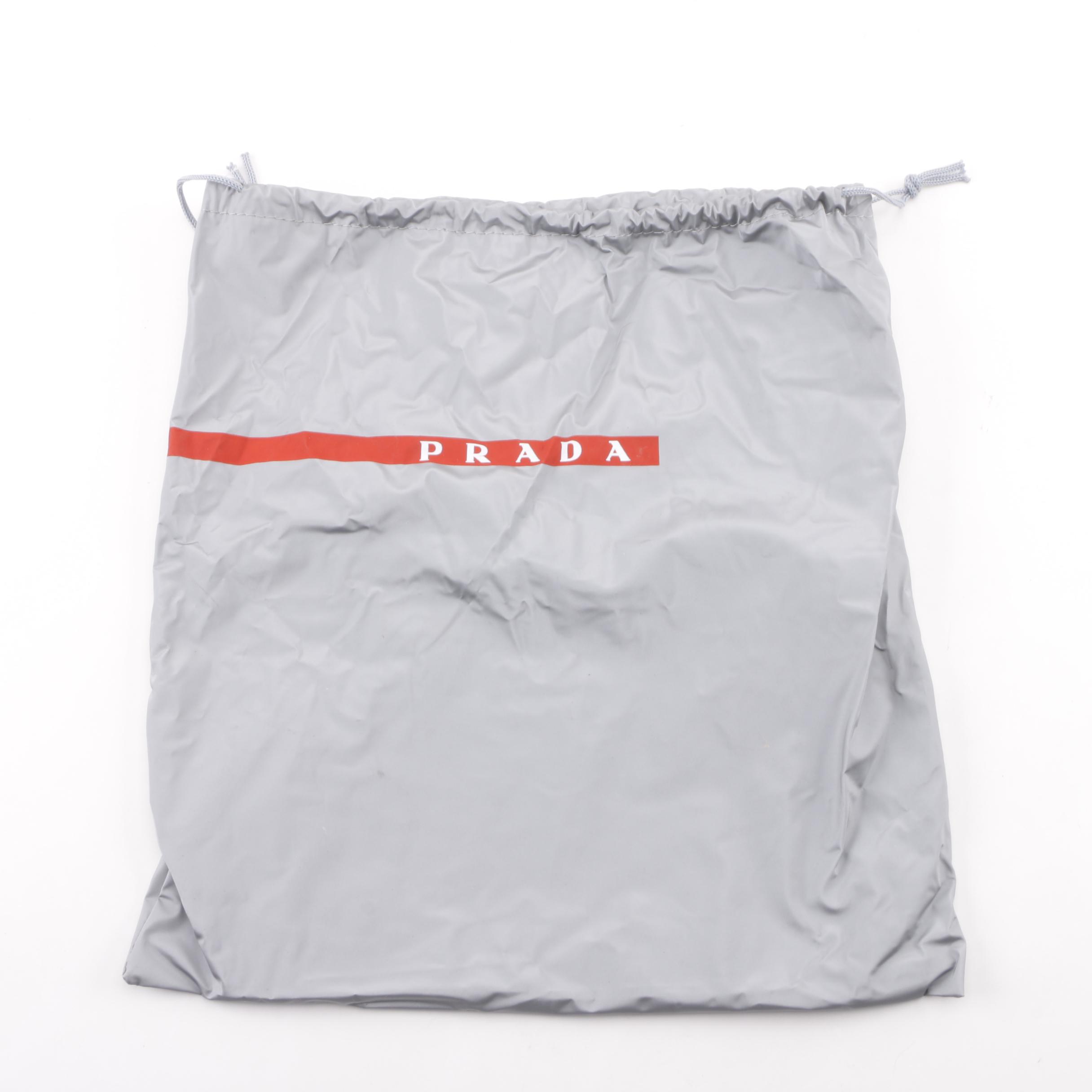 Prada Vela Tobacco Nylon Drawstring Pouch