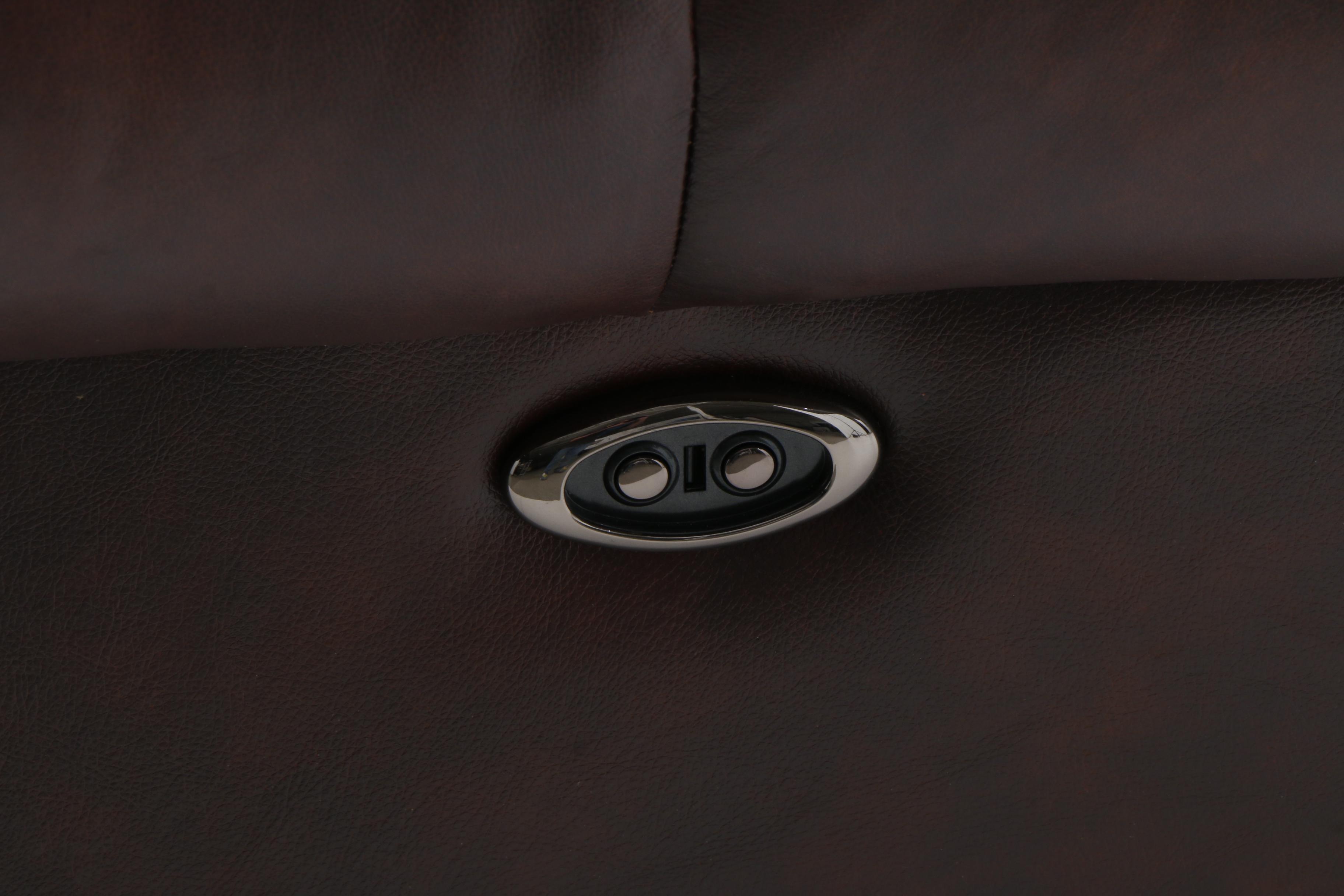 Contemporary Bonded Leather Home Theater Reclining Love Seat by Furniture Fair