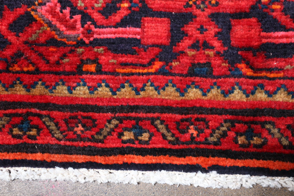 Hand-Knotted Persian Hamadan Wool Carpet Runner
