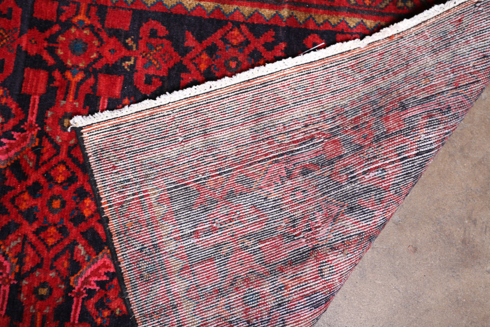 Hand-Knotted Persian Hamadan Wool Carpet Runner