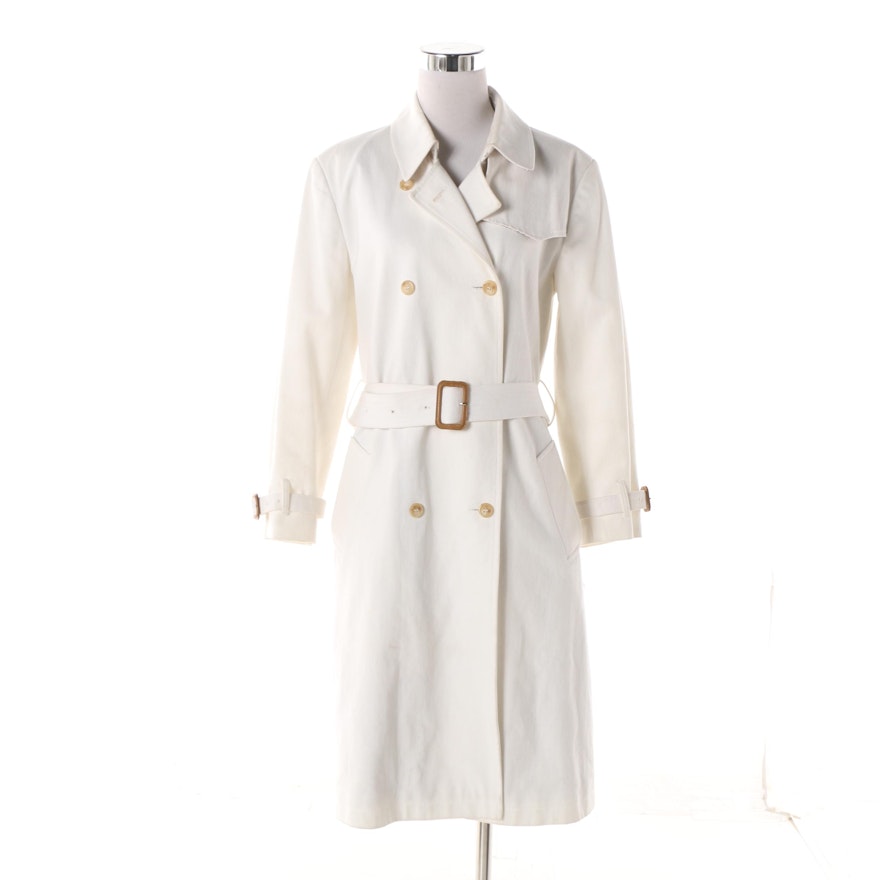 Women's Burberry London No. 59 White Double-Breasted Trench Coat