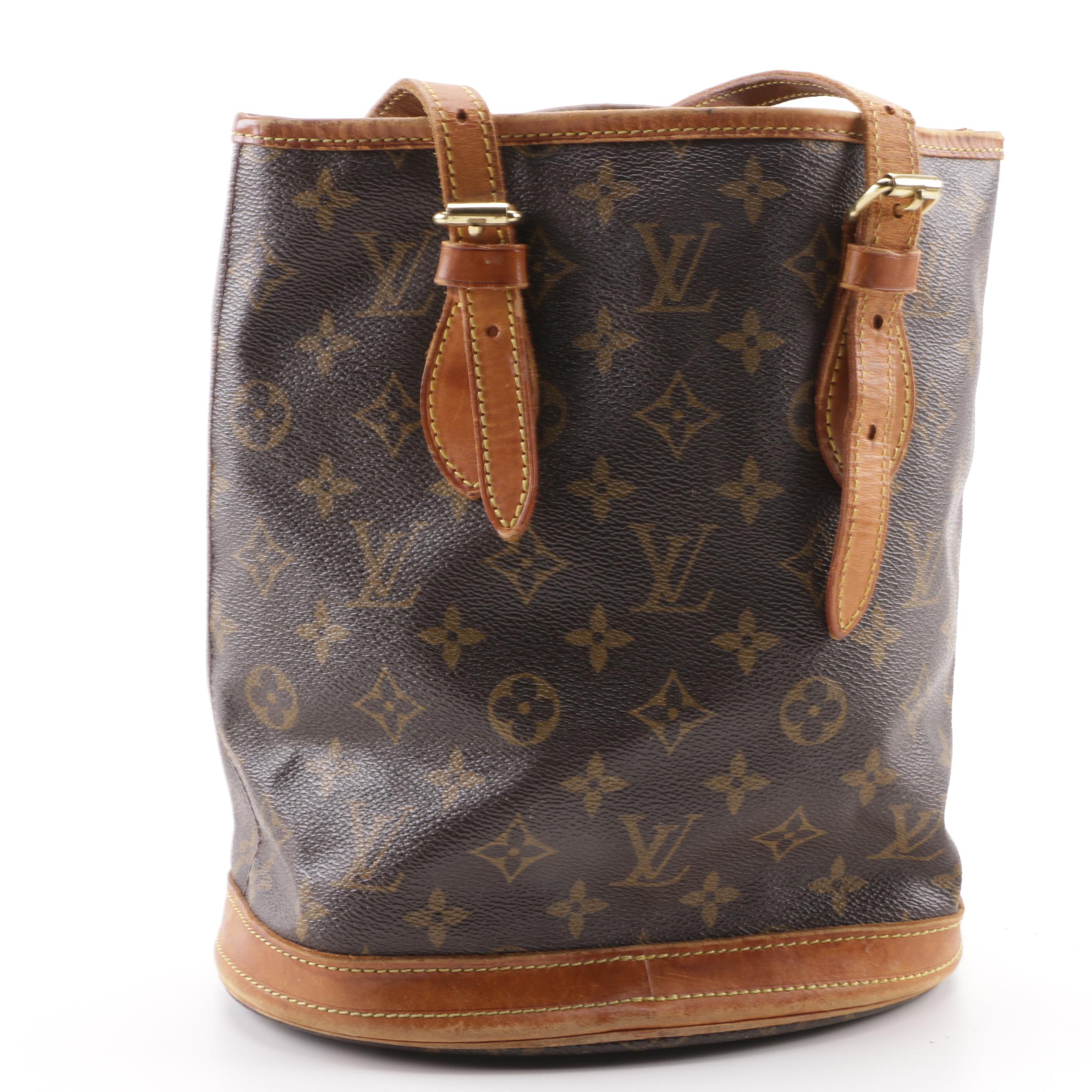 1996 Vintage Louis Vuitton Paris Monogram Canvas Petite Bucket Bag