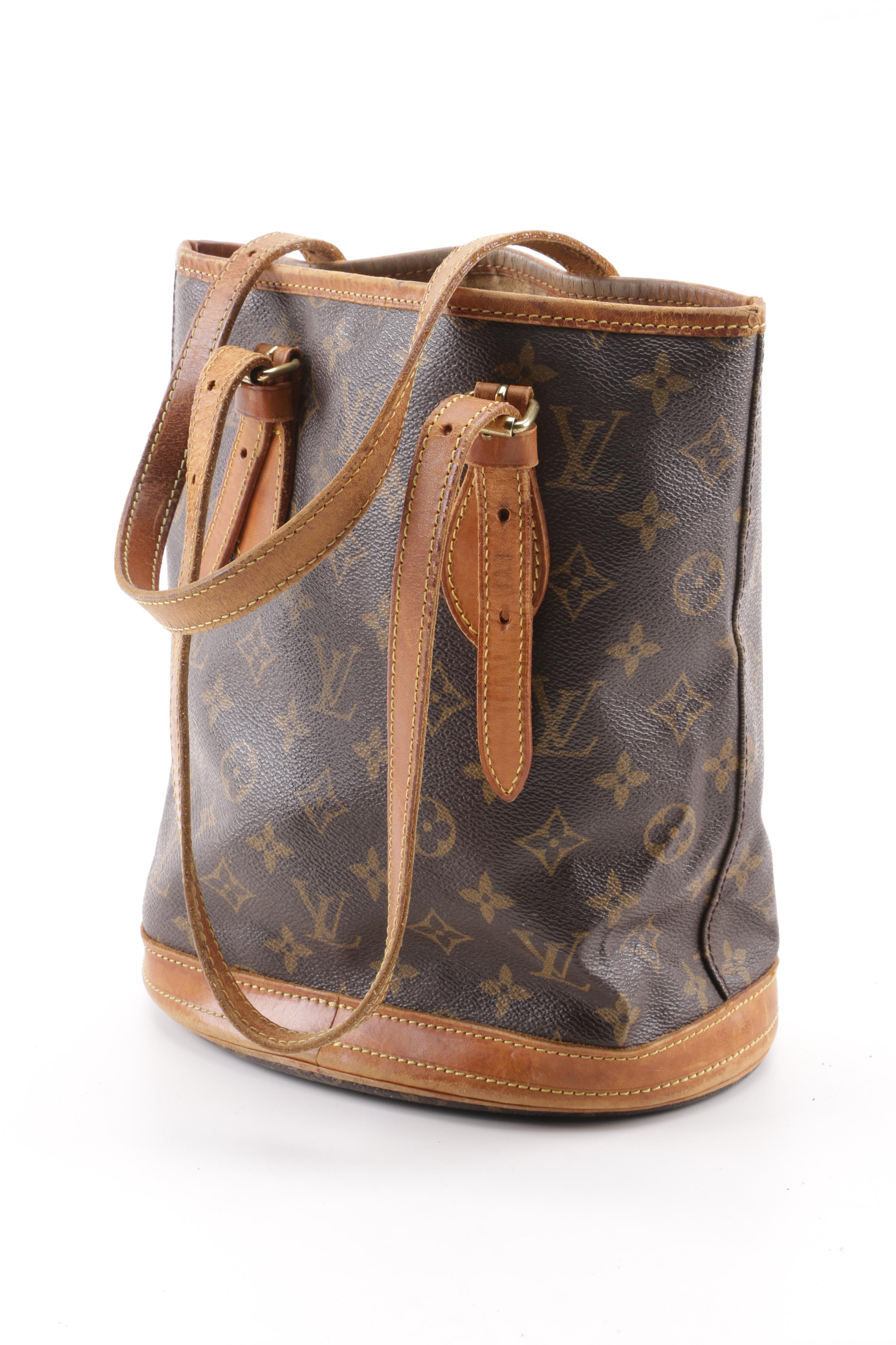 1996 Vintage Louis Vuitton Paris Monogram Canvas Petite Bucket Bag