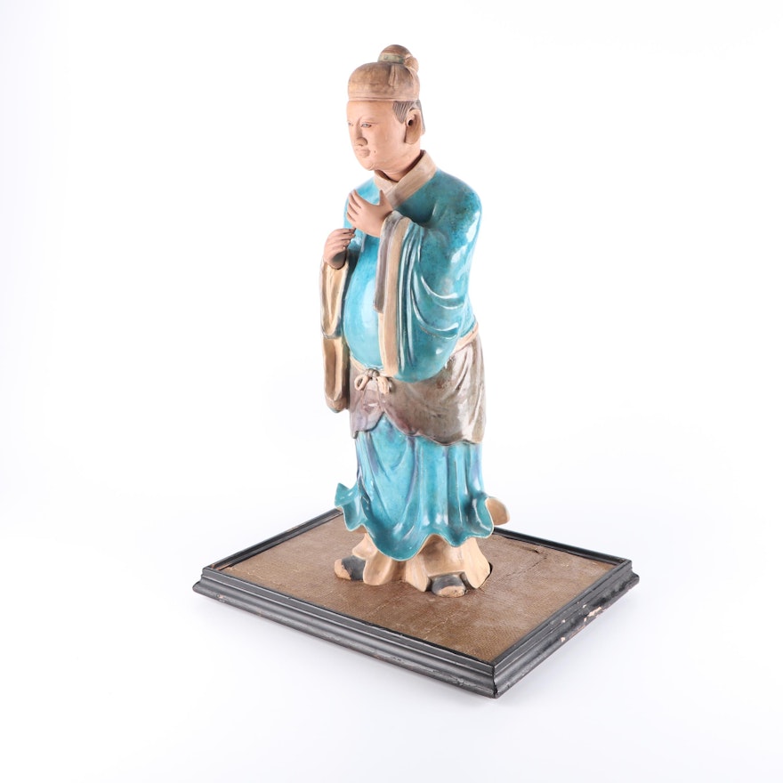 Chinese Shiwan Nodder Statuette with Base