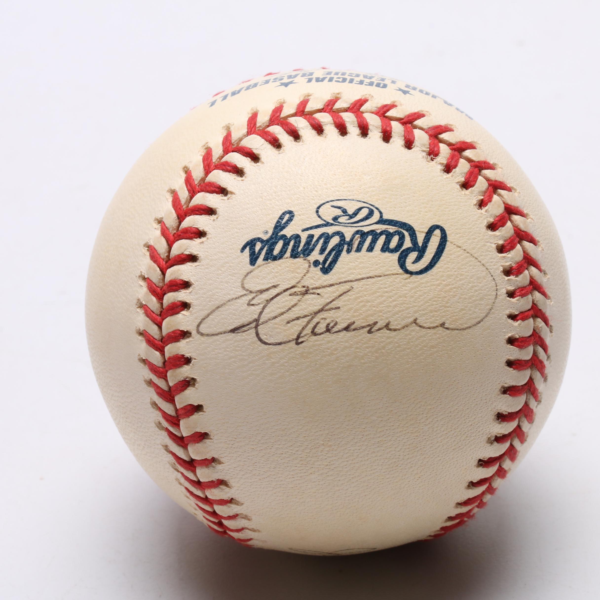 Baseball Announcers Rooney, Farmer Signed Baseballs with an Oberkfell Baseball