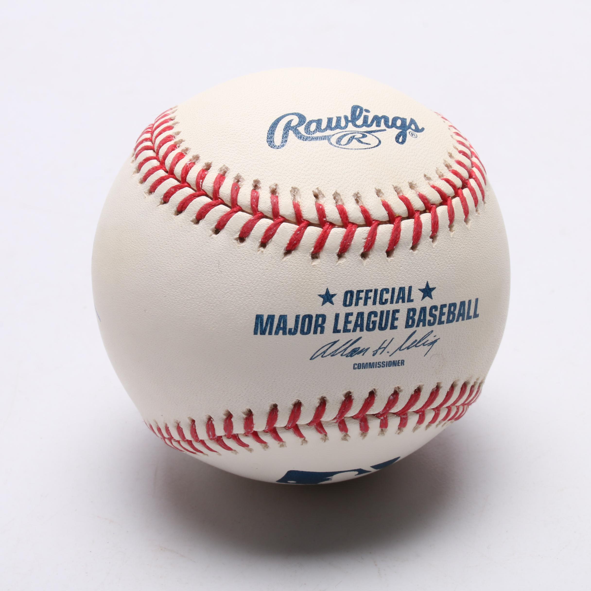 Baseball Announcers Rooney, Farmer Signed Baseballs with an Oberkfell Baseball