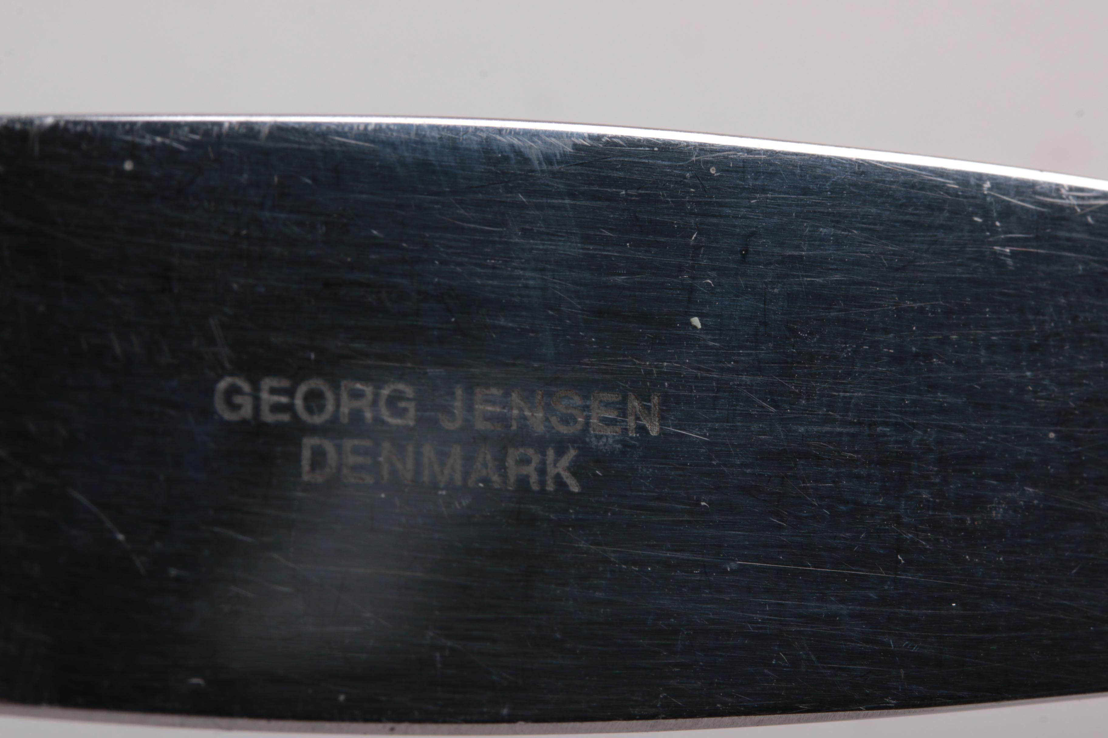 Danish Georg Jensen Silver Plate "Mermaid" Hammered Flatware Set