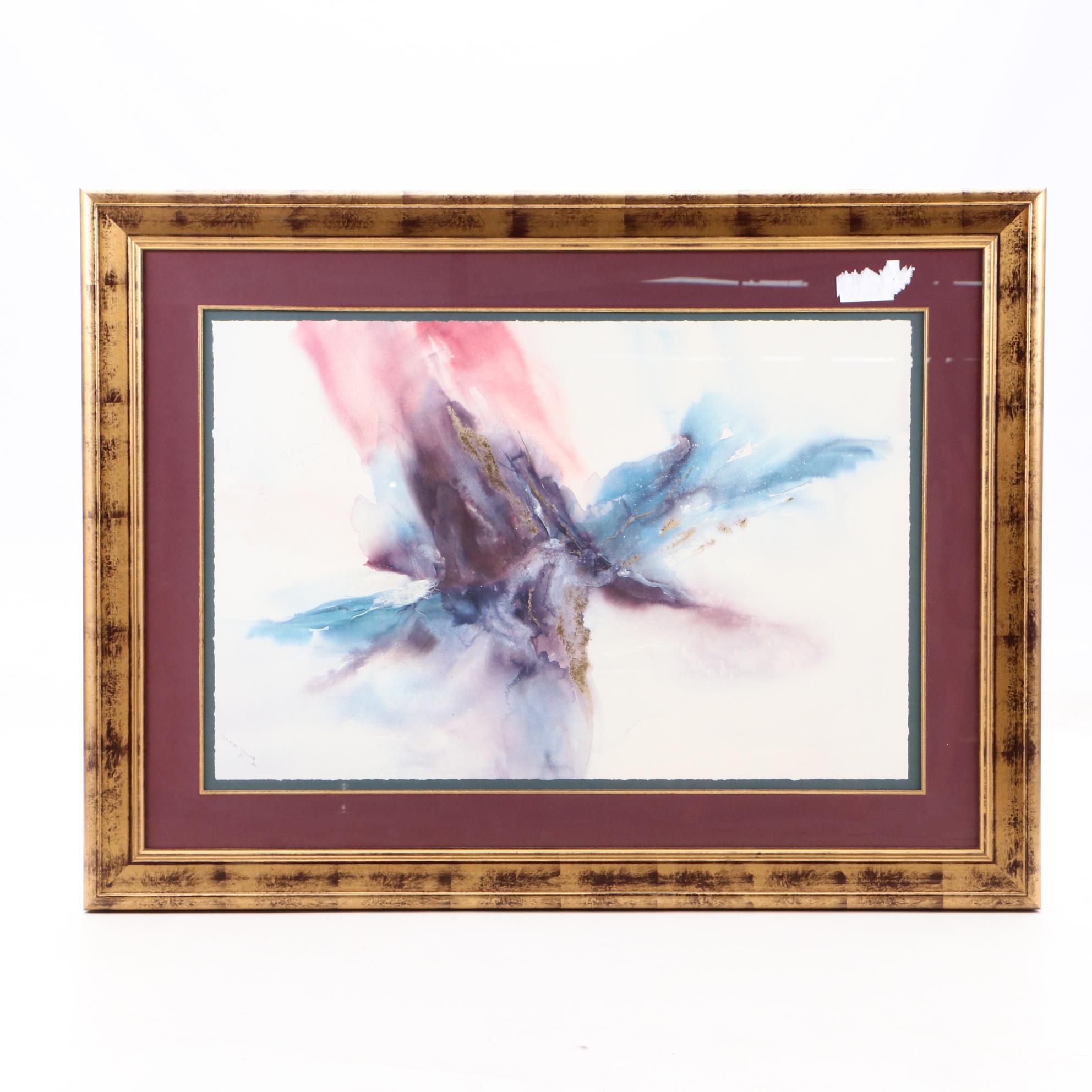 Deirdre Heller Large-Scale Abstract Watercolor Painting