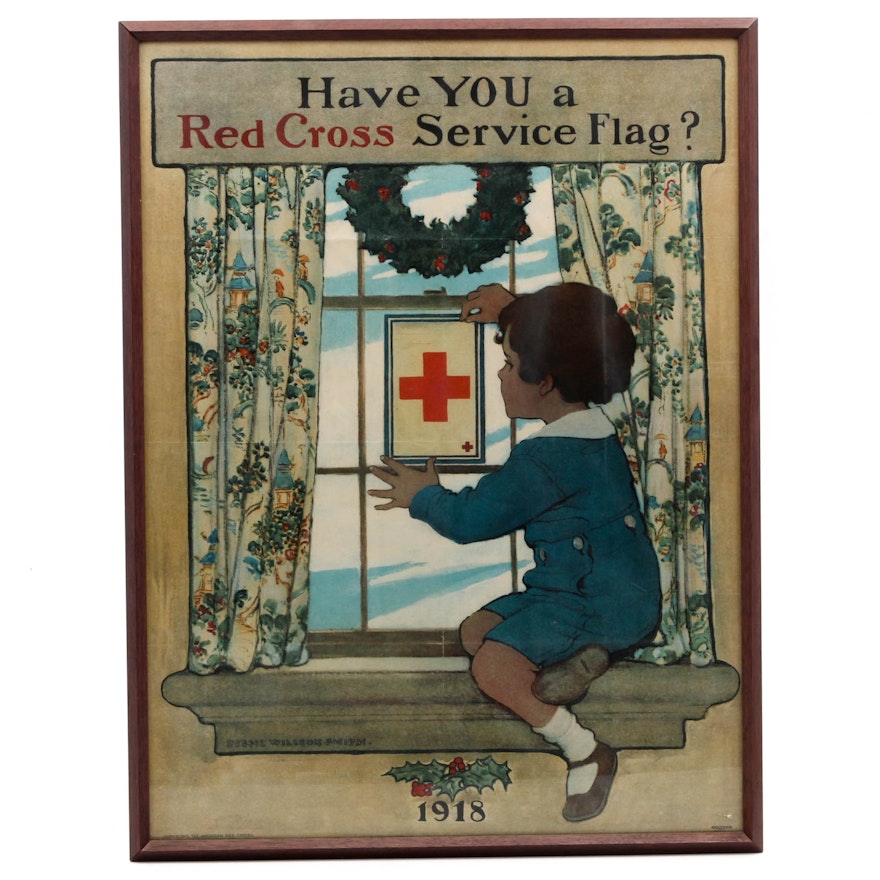 WWI Red Cross Antique Poster After Jessie Willcox Smith