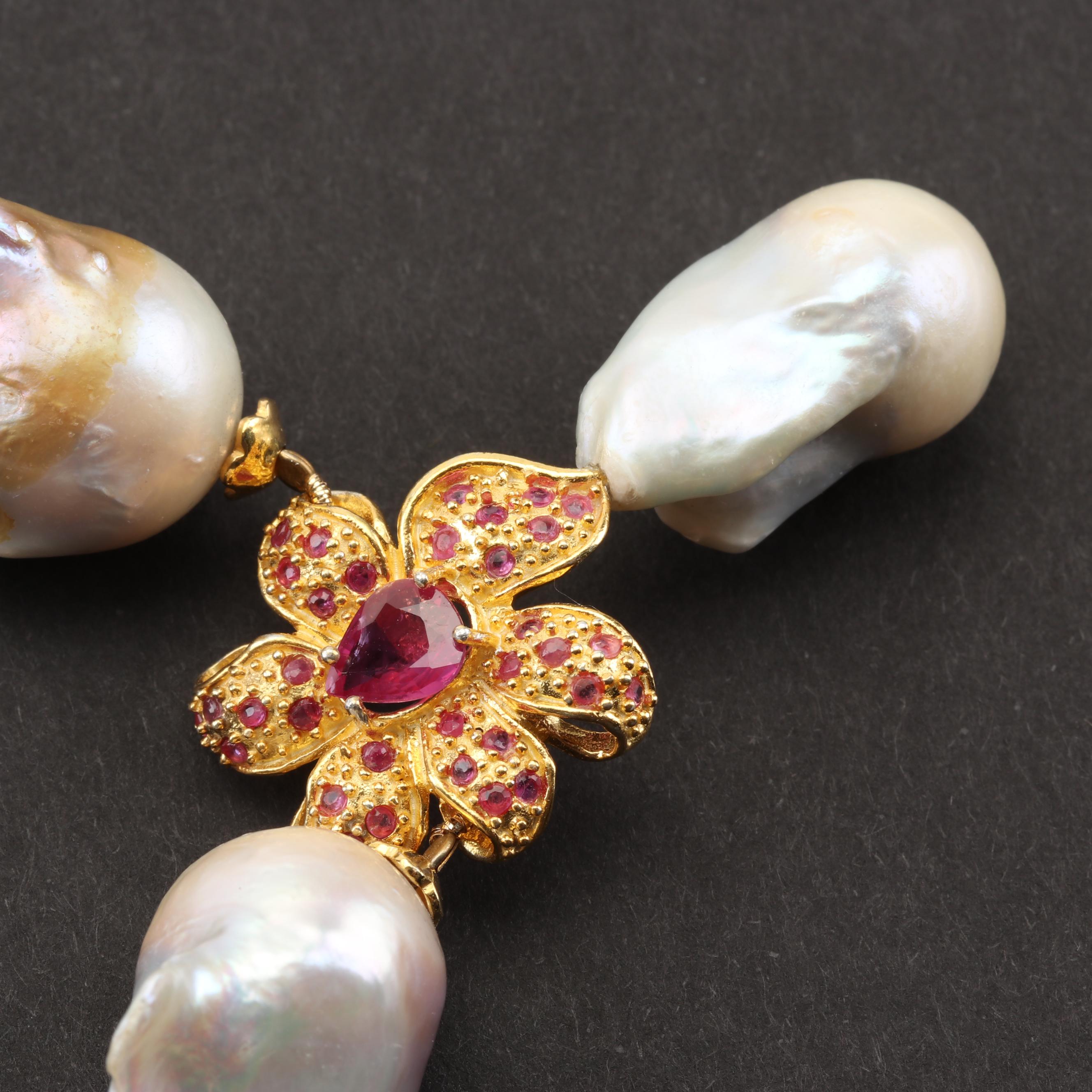 Sterling Silver Freshwater Pearl and Multi-Gemstone Necklace