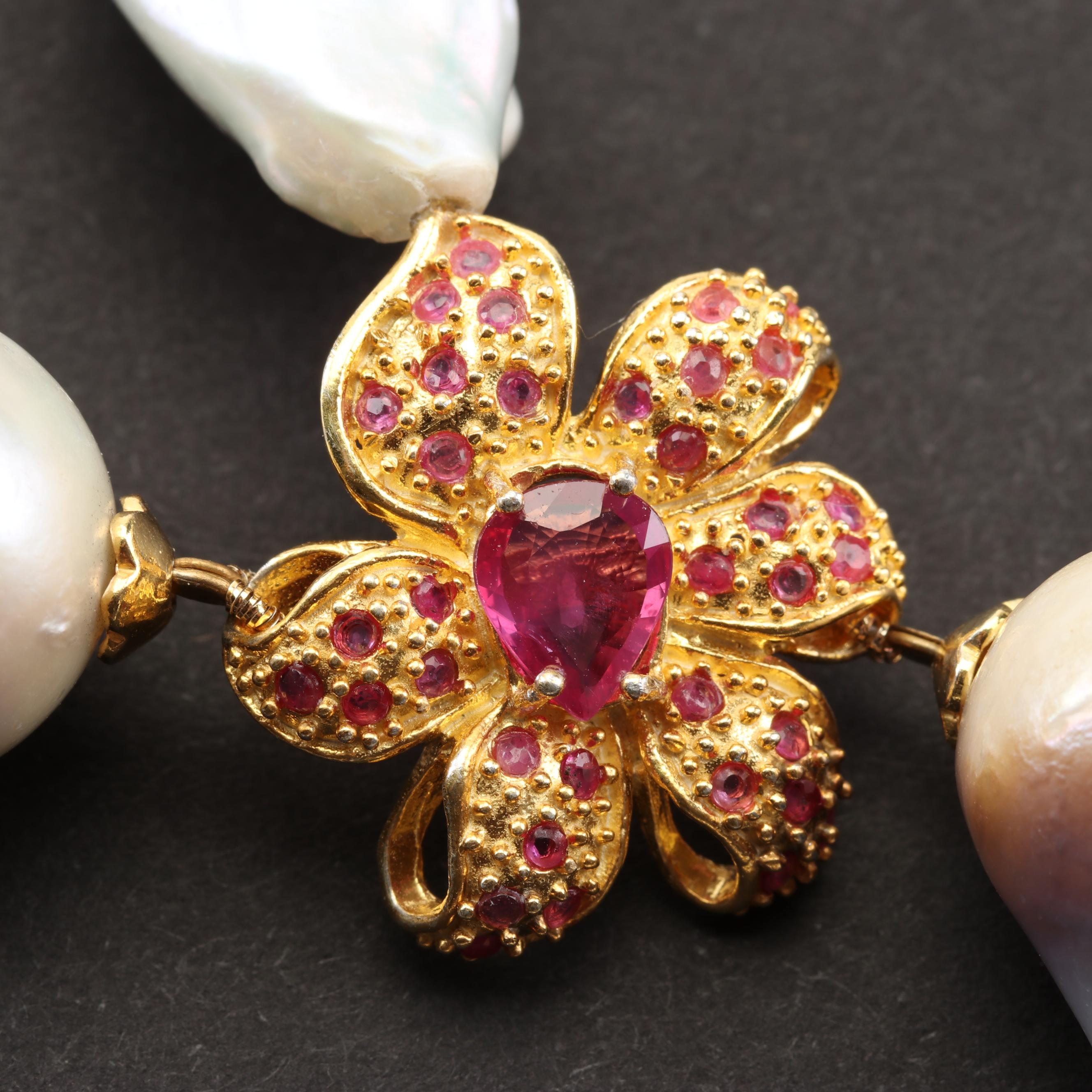 Sterling Silver Freshwater Pearl and Multi-Gemstone Necklace