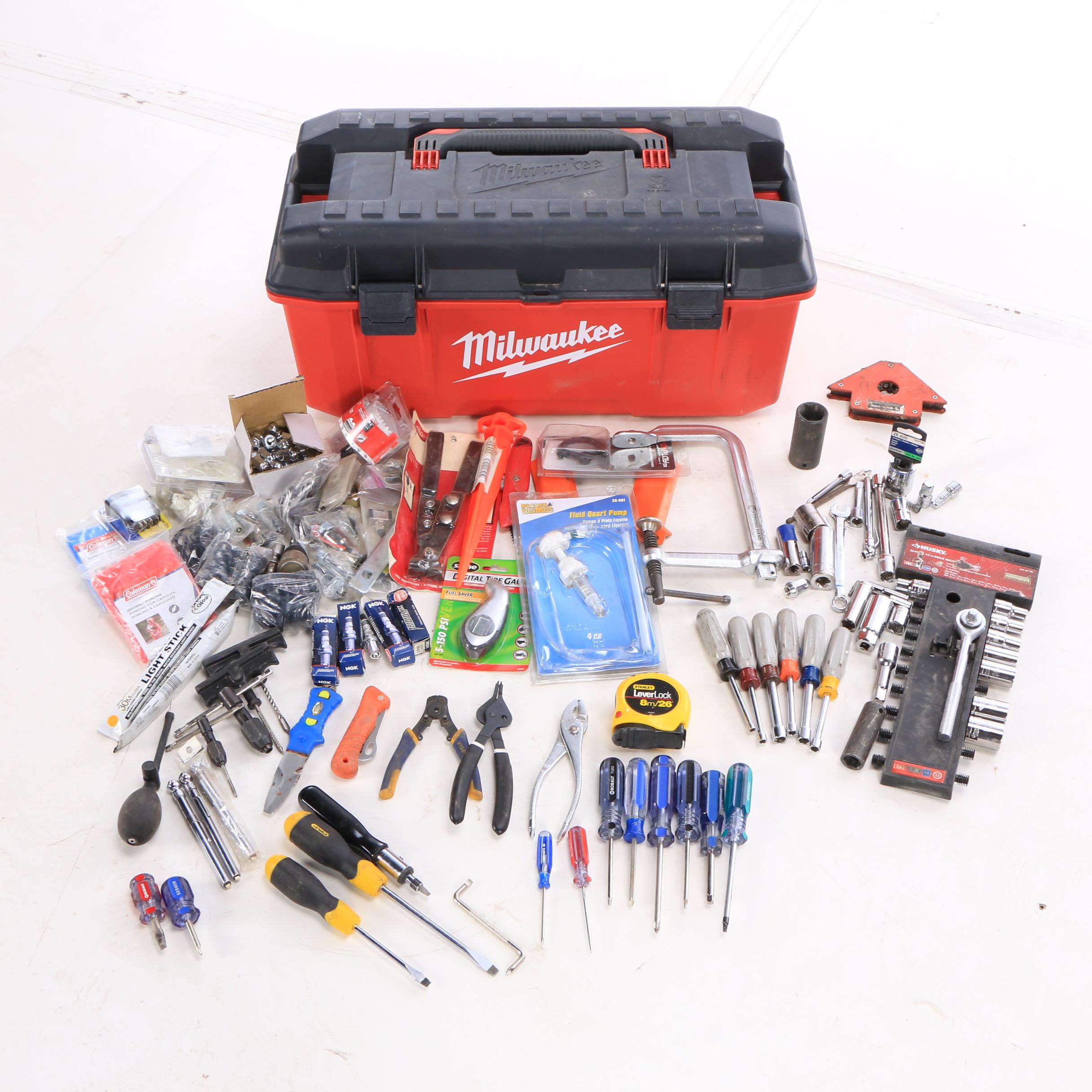 Milwaukee Tool Box with Assorted Tools