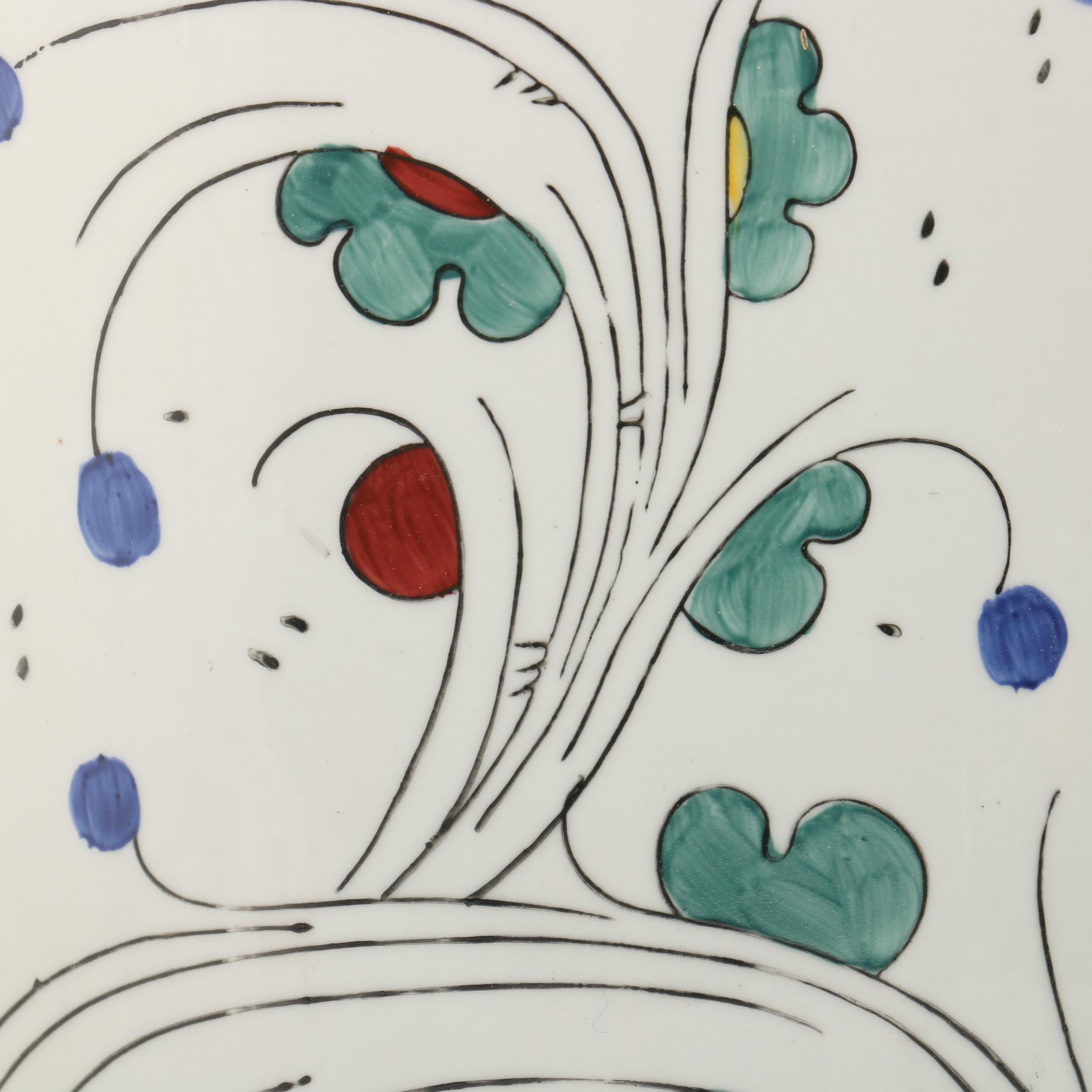 Chinese Rooster Motif Ceramic Umbrella Stand