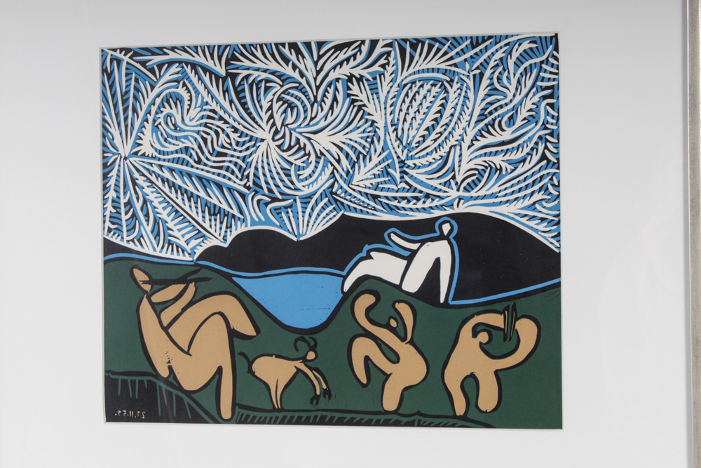 Pablo Picasso Color Linocut "Bacchanal with Goat"