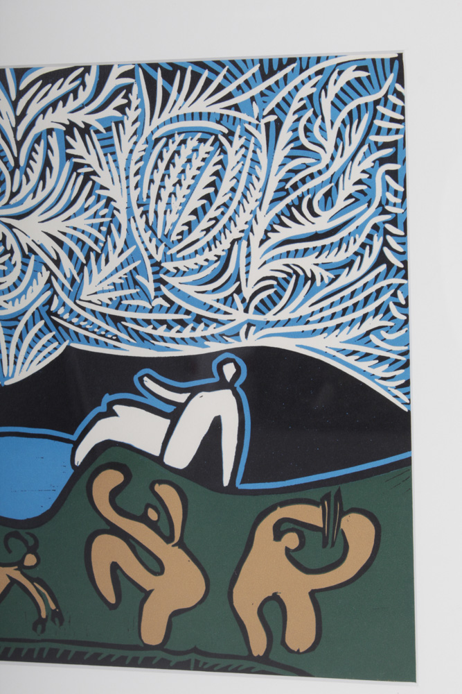 Pablo Picasso Color Linocut "Bacchanal with Goat"