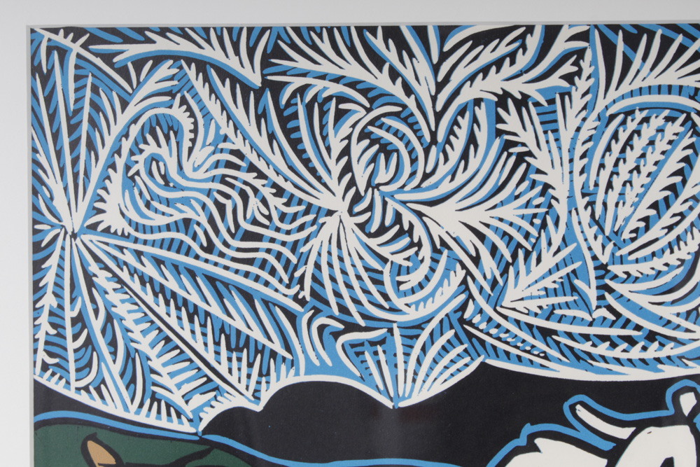 Pablo Picasso Color Linocut "Bacchanal with Goat"