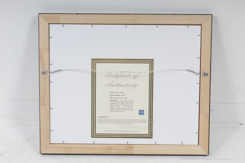 Pablo Picasso Color Linocut "Bacchanal with Goat"