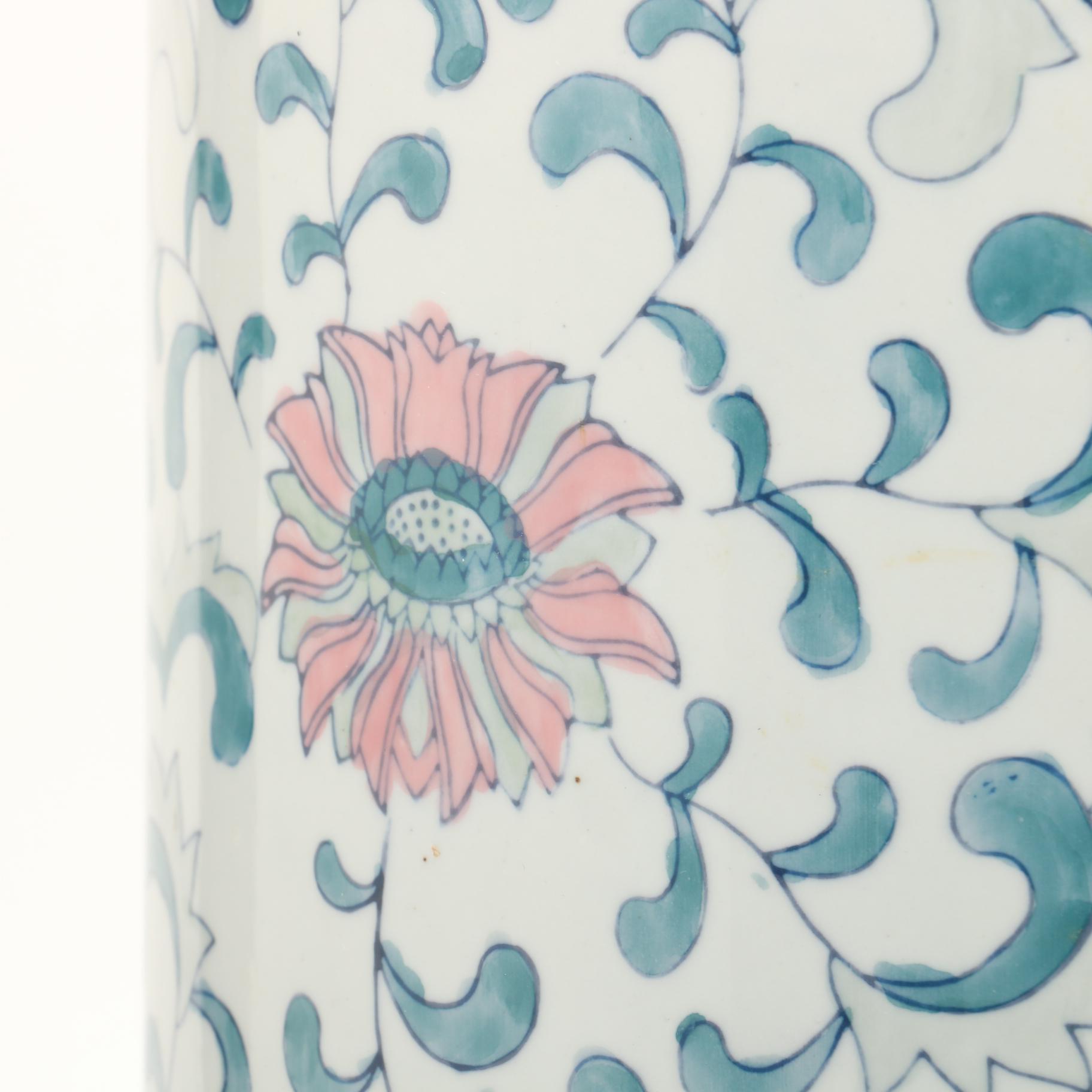 Chinese Floral Patterned Ceramic Umbrella Stand