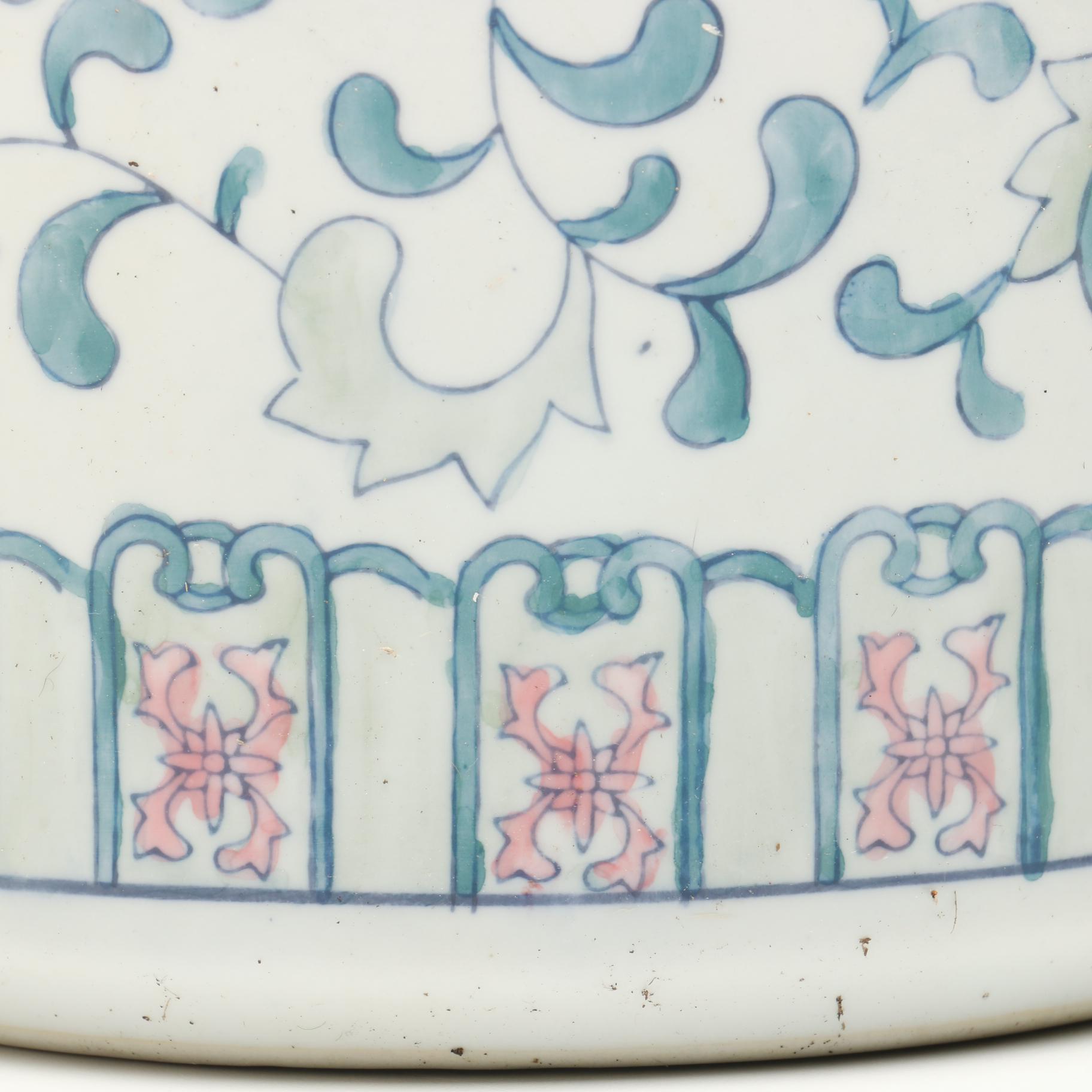 Chinese Floral Patterned Ceramic Umbrella Stand