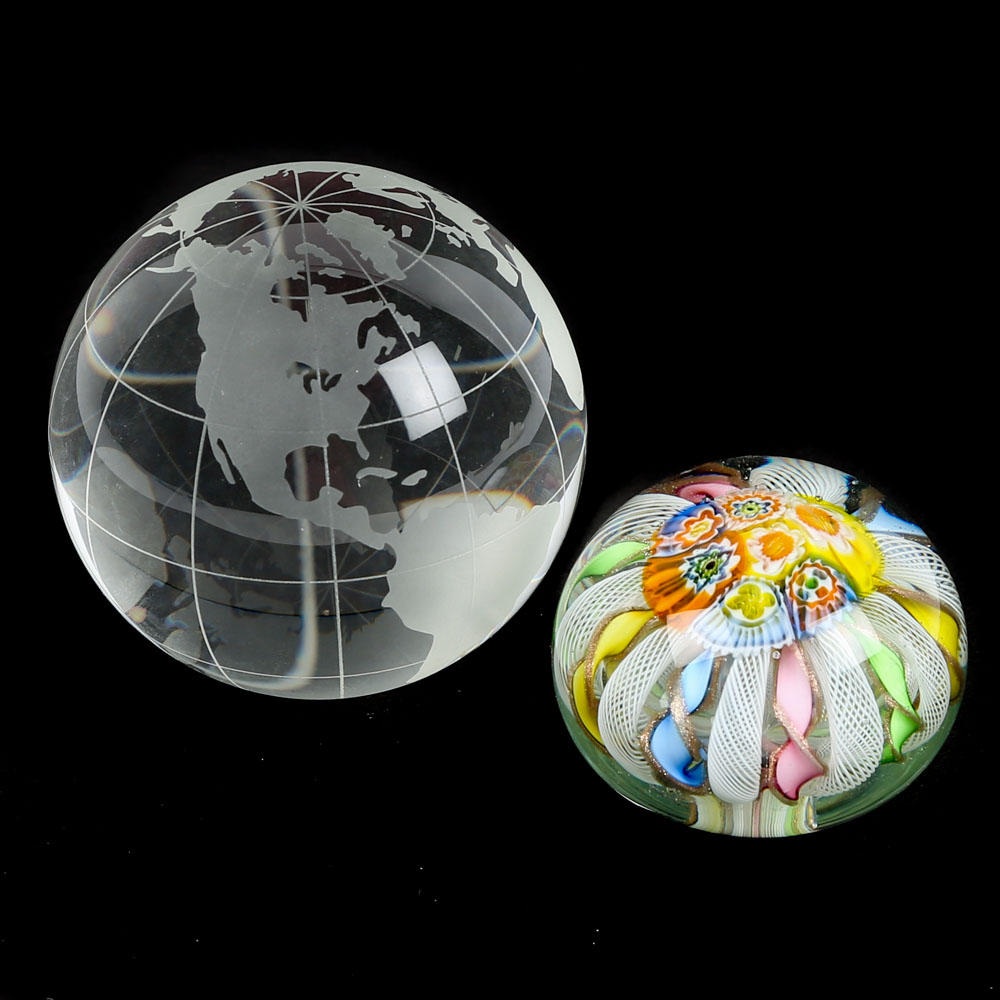 Murano Glass and Oleg Cassini Art Glass Paperweights