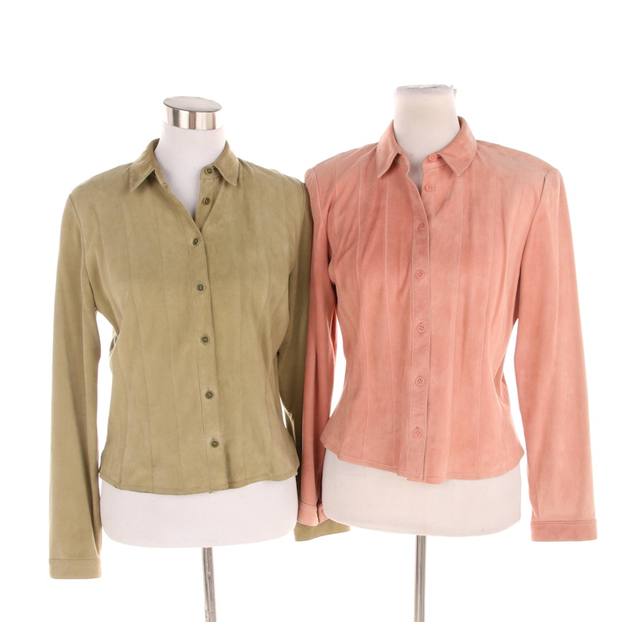 Women's Worth Suede Button-Front Shirts