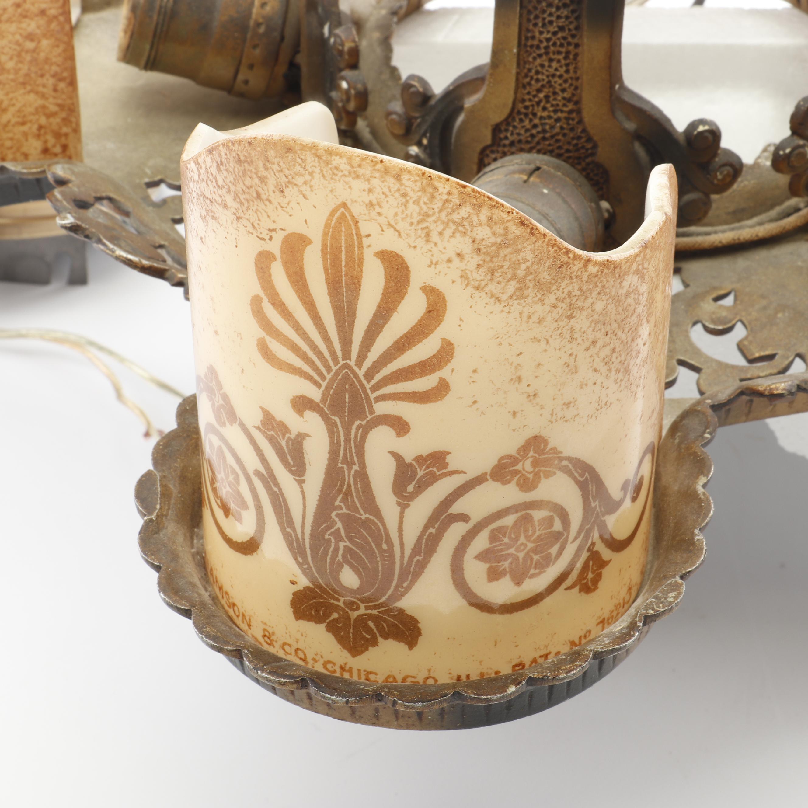 Art Deco R. Williamson & Co. Slip Shade Chandelier